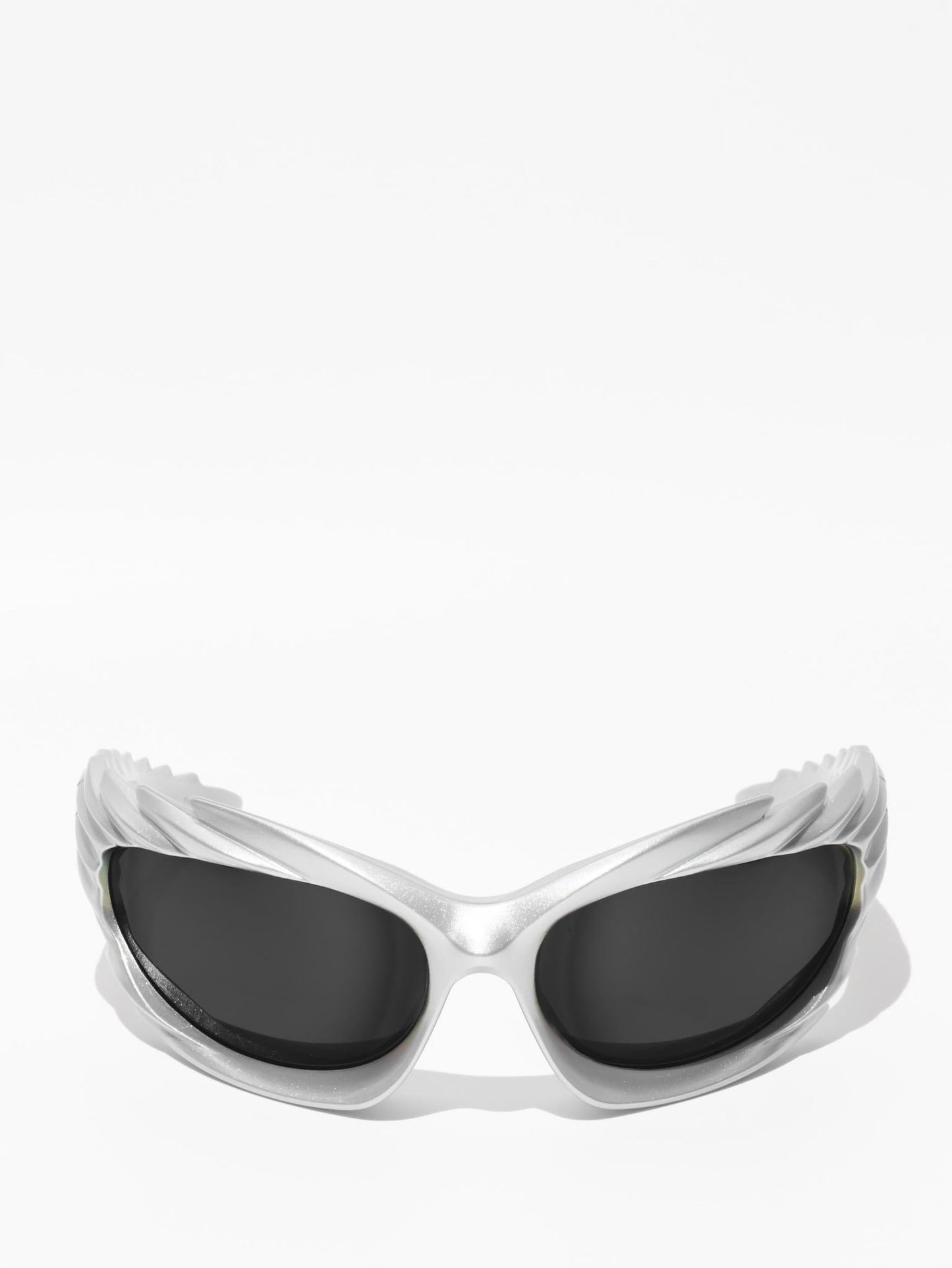 BALENCIAGA | SPIKE RECTANGLE SUNGLASSES | SILVER| BB0255S 003