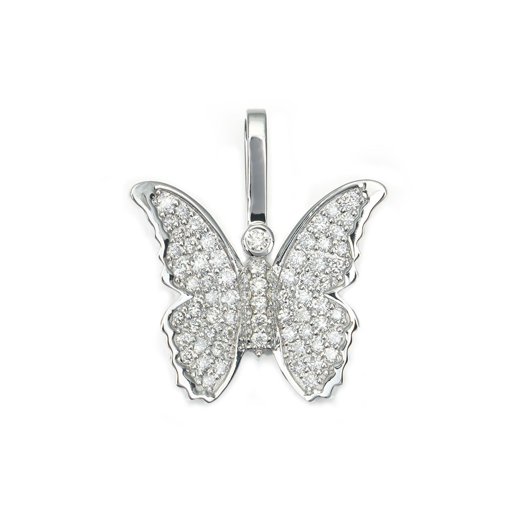 Diamond Butterfly Pendant in 14K Solid Gold 0.40ctw