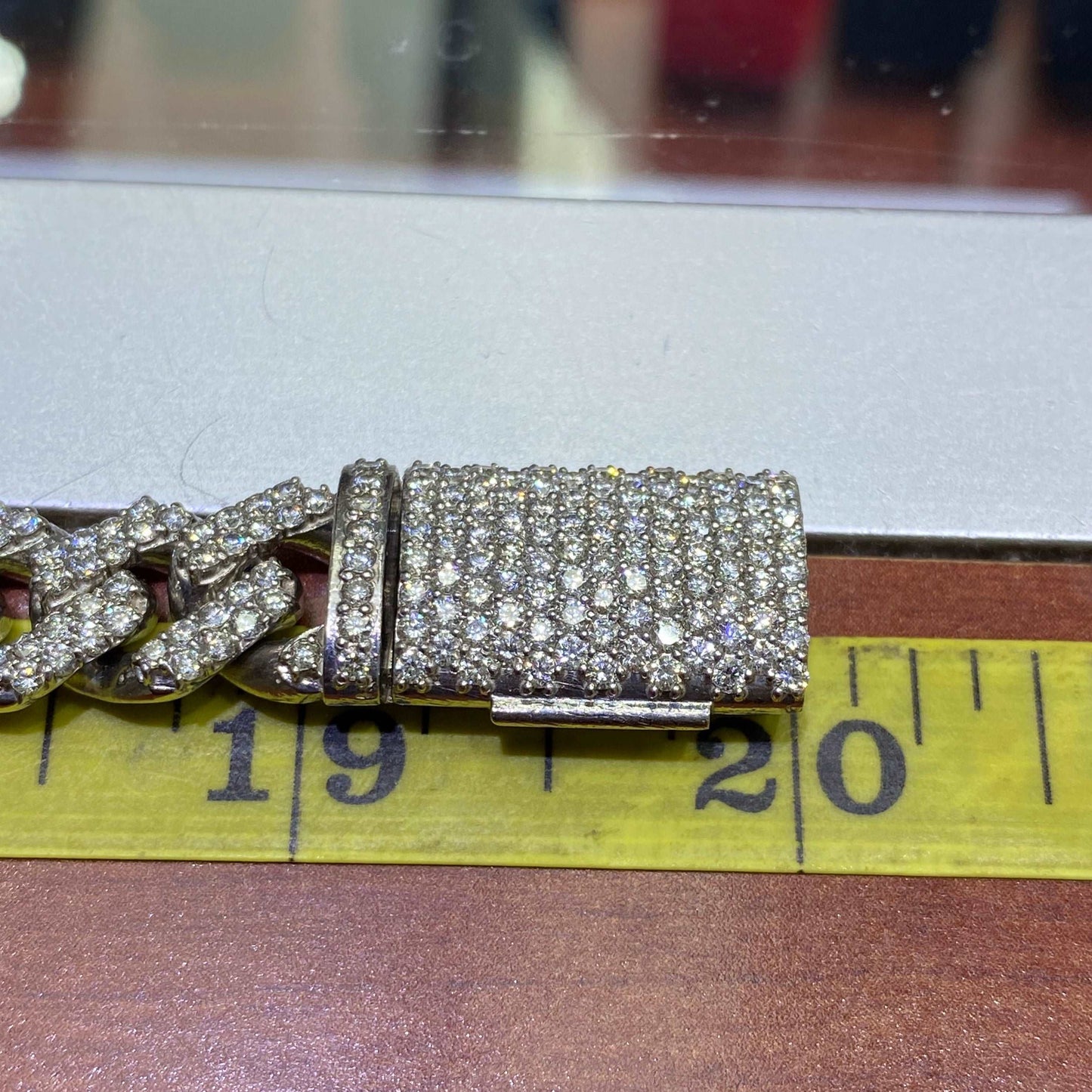 10k ICED MIAMI CUBAN LINK 24cts.t.w. VS1 Diamonds | White Gold | "Iced Bust Down" Chain