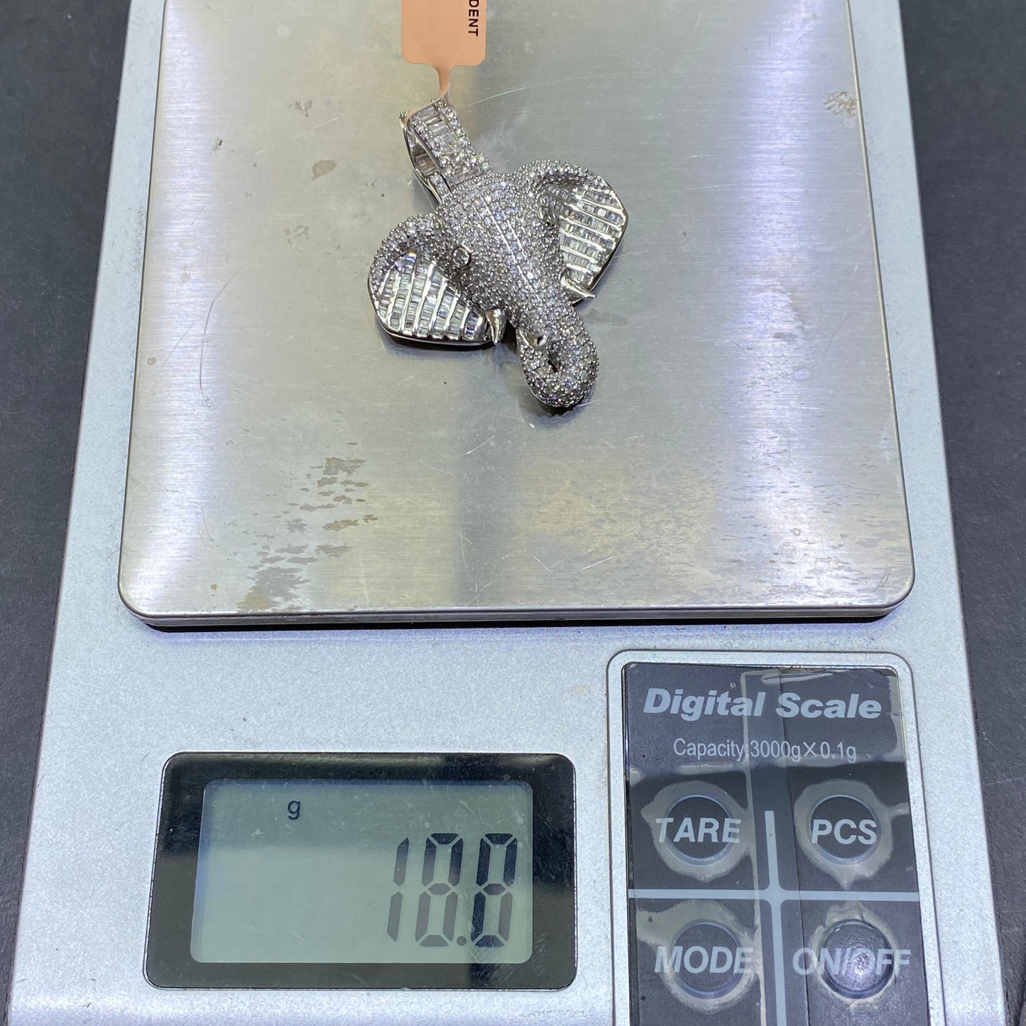 14k VS1 Elephant Pendant Charm 5 ct White Gold 💎