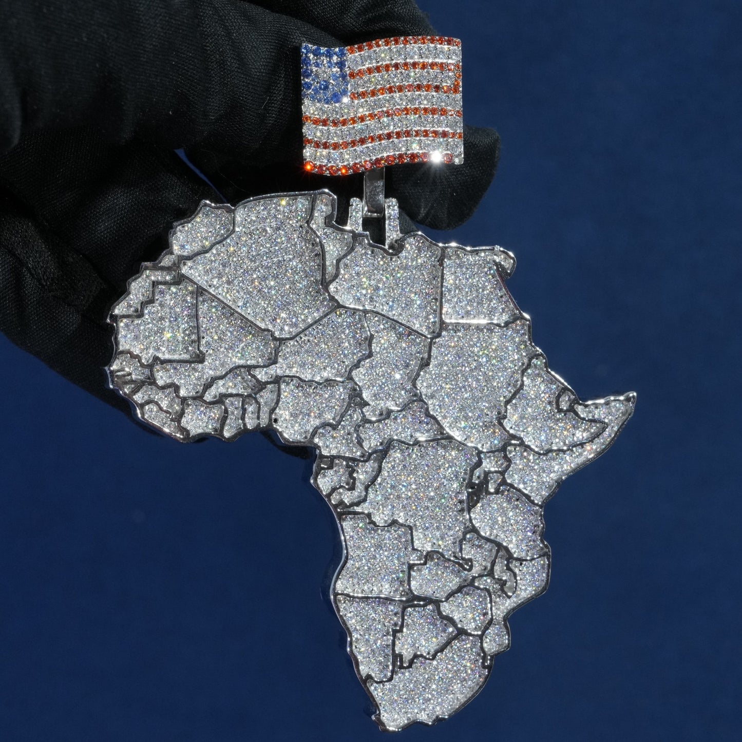 Diamond African American Pendant Necklace