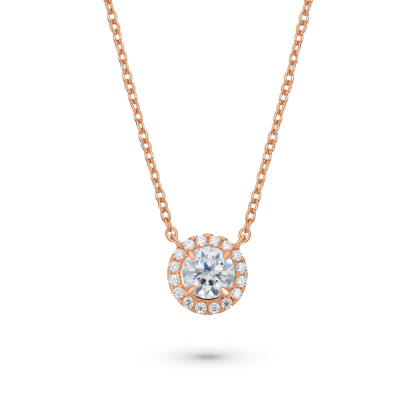 Halo Round Cut Moissanite Necklace