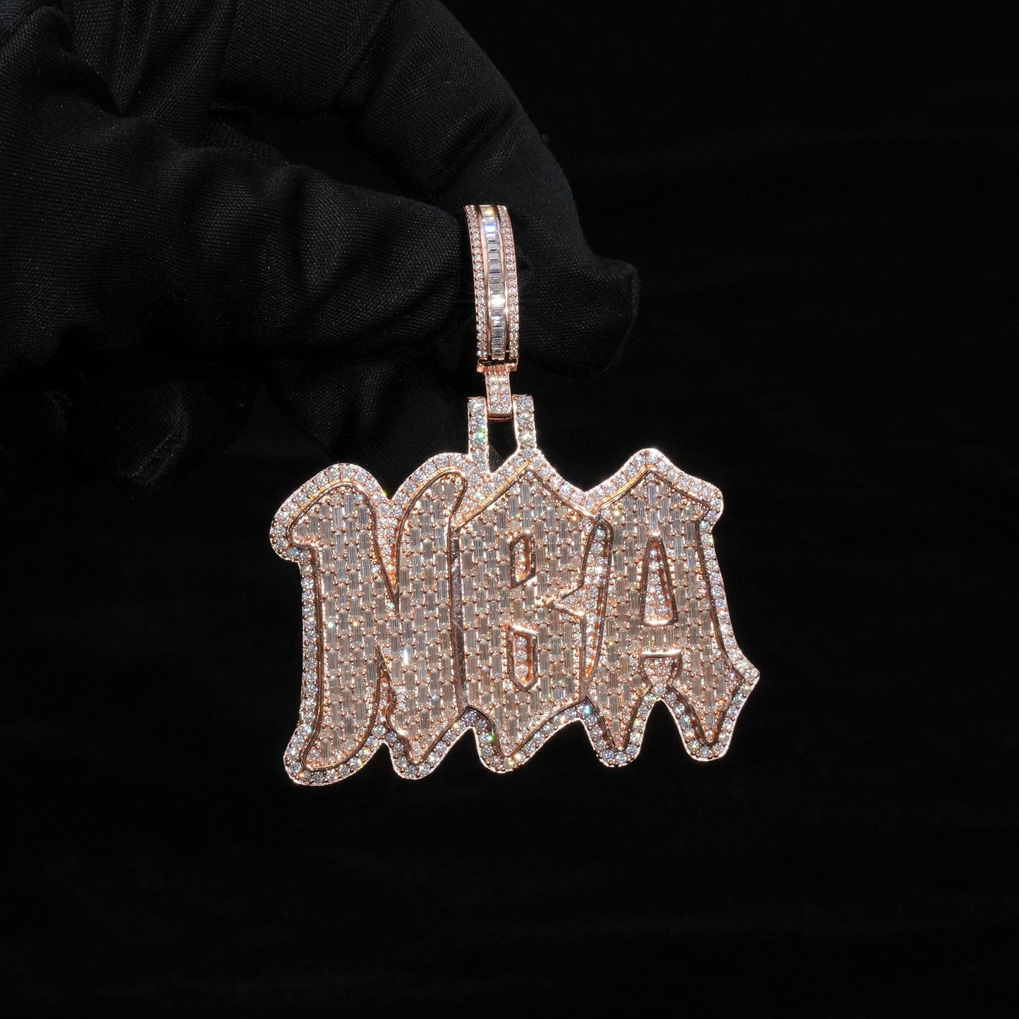 Custom S925 Baguette Moissanite Letter Pendant