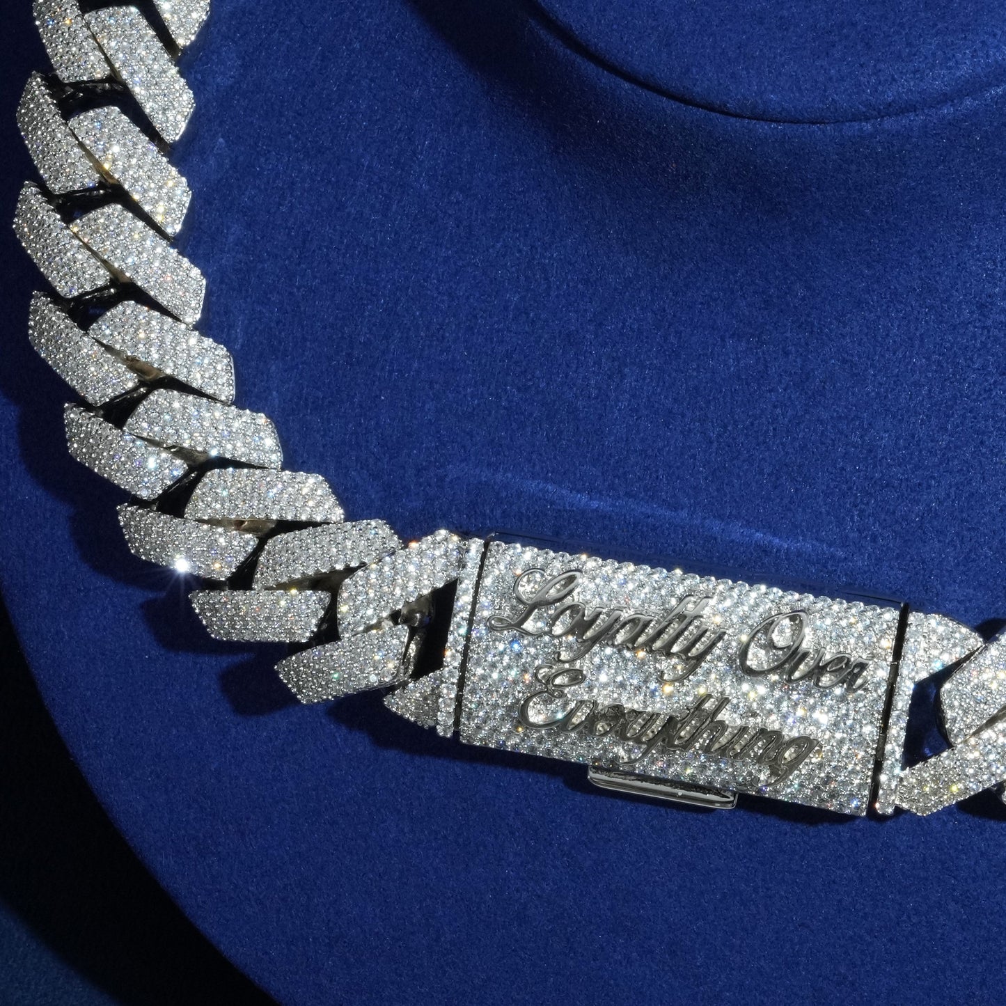 Custom Round Cut Prong Cuban Link Chain