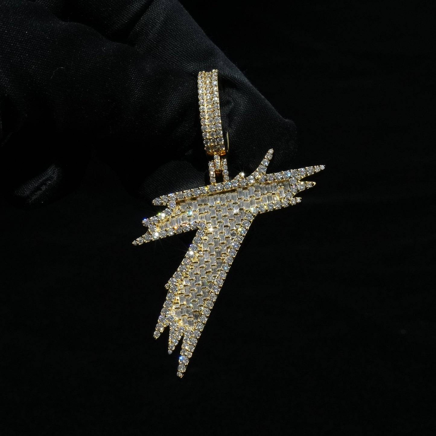 Baguette Trendy Initial Pendant