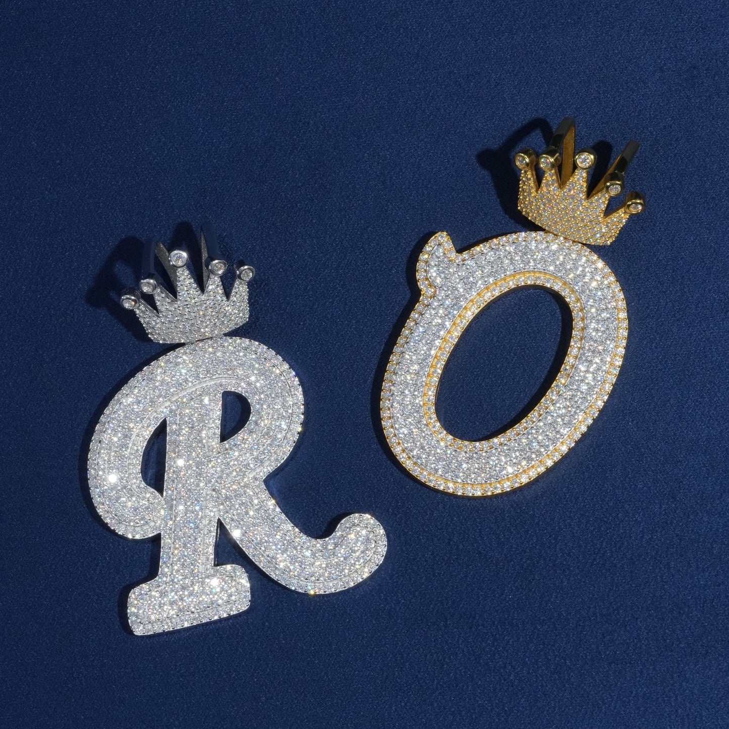 Crown Bail Initial Pendant Necklace