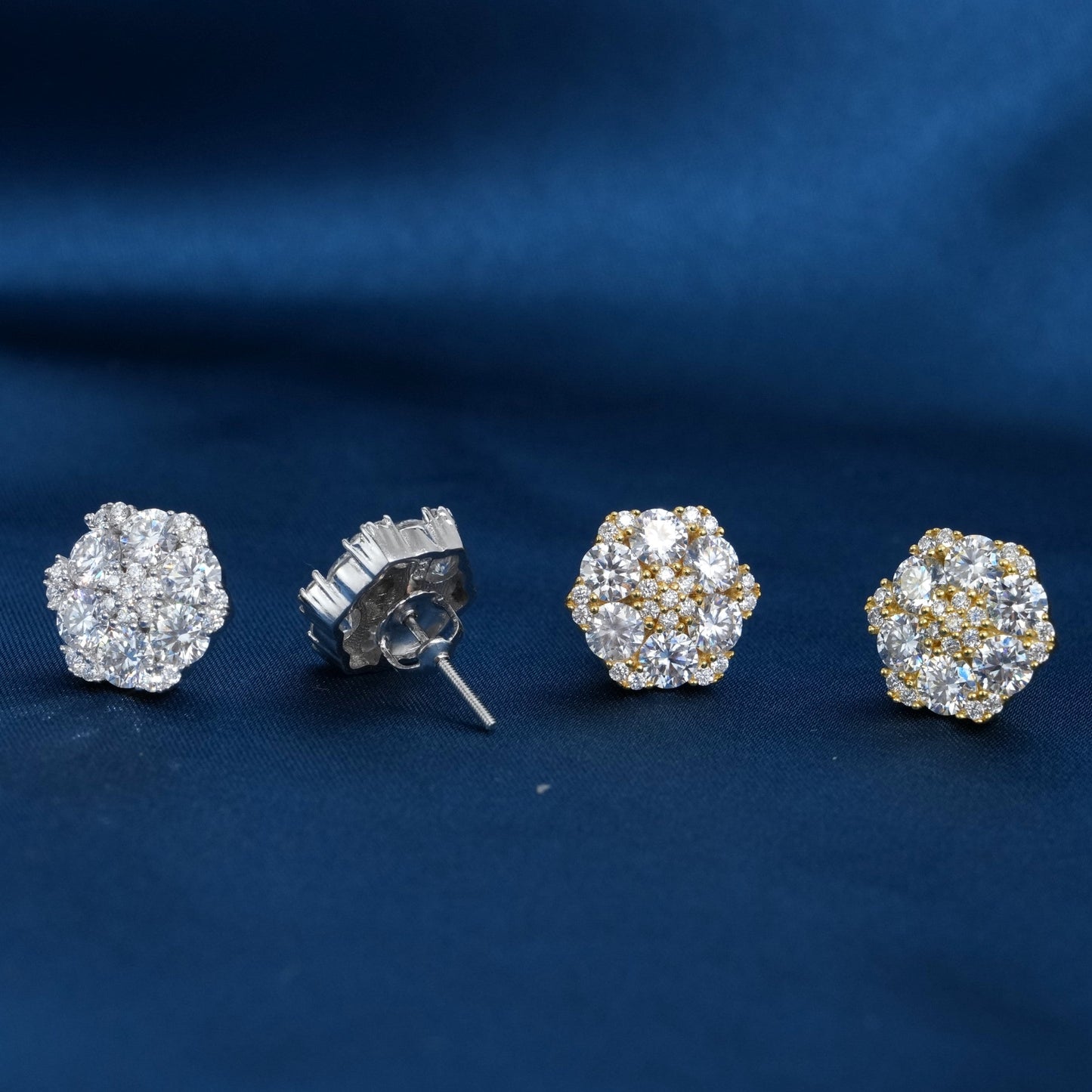 12mm Moissanite S925 Hexagon Stud Earrings