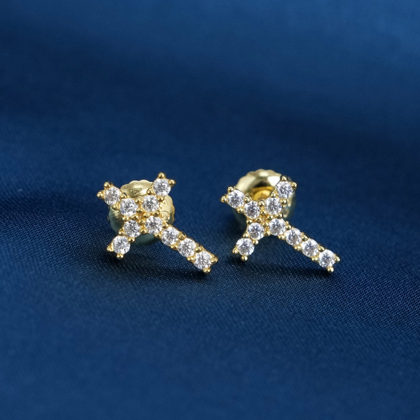 Moissanite S925 Cross Stud Earrings