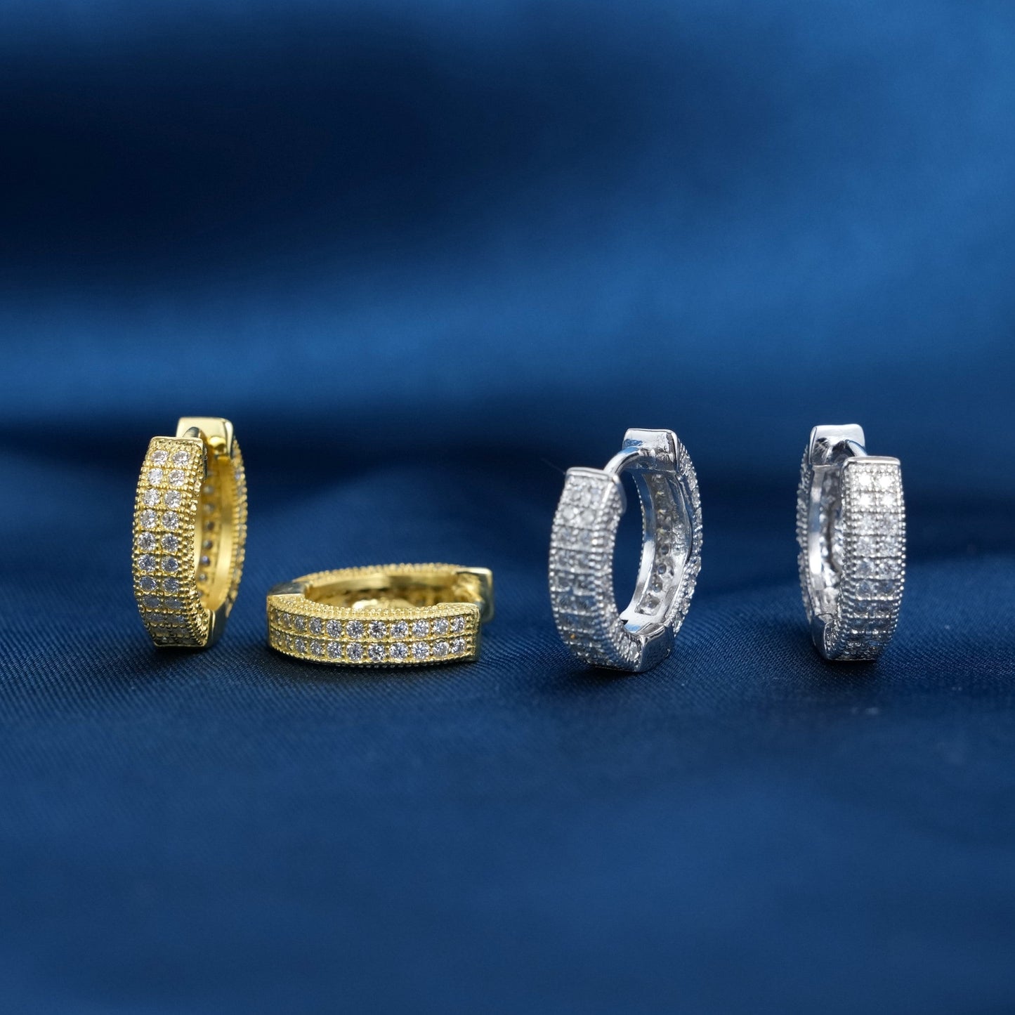Moissanite Iced Huggie Hoop Earrings