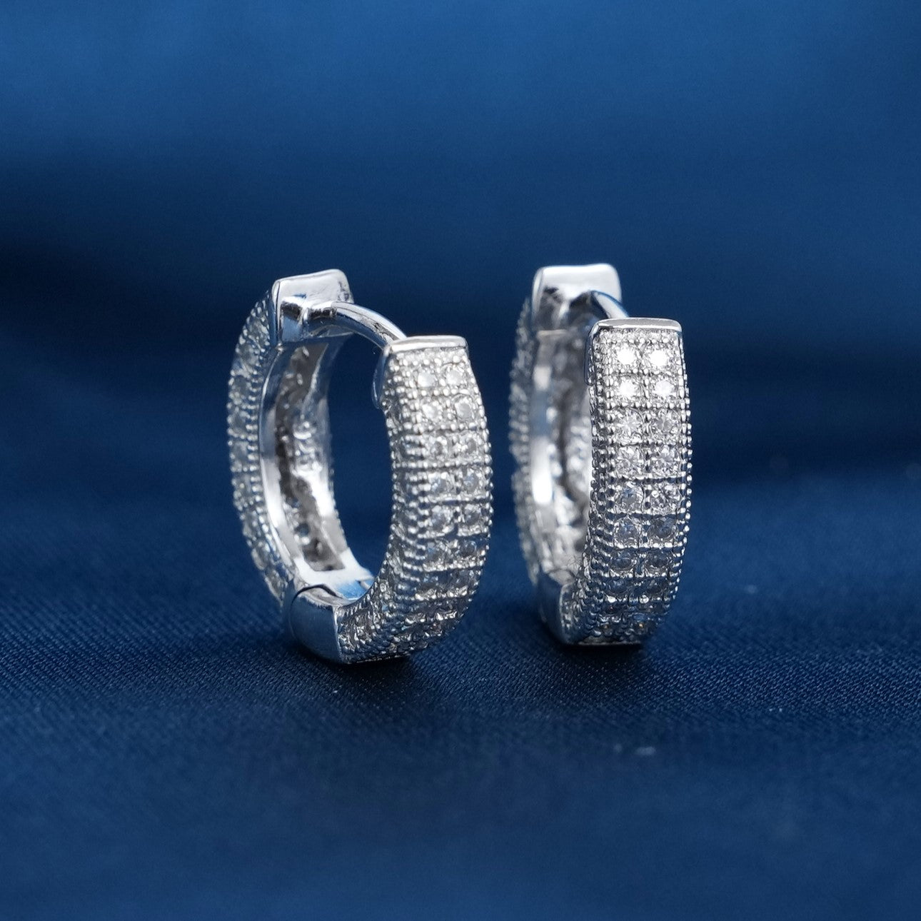 Moissanite Iced Huggie Hoop Earrings