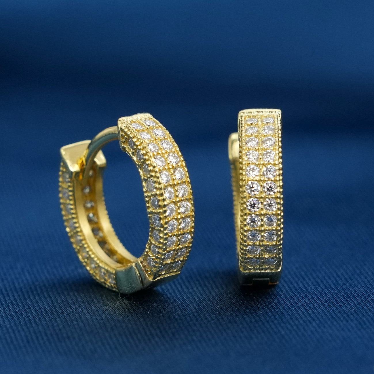 Moissanite Iced Huggie Hoop Earrings