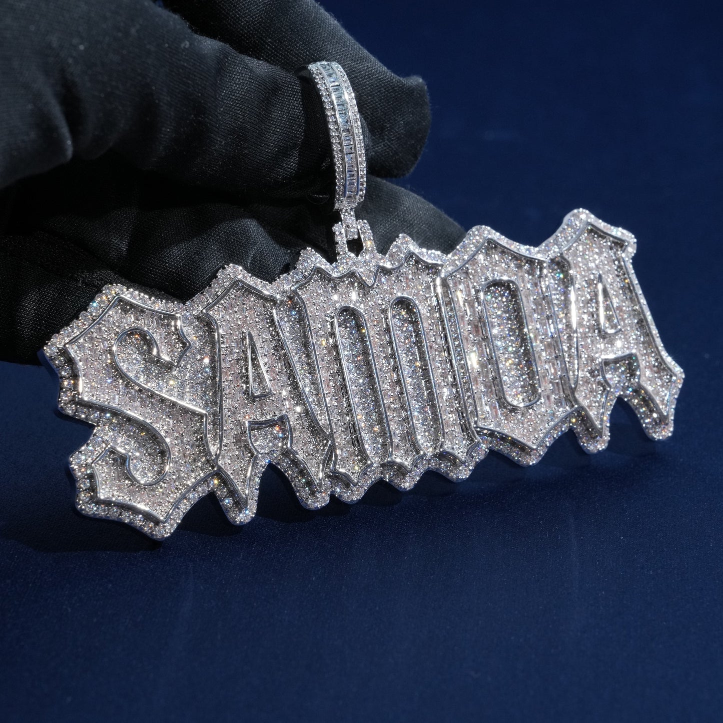 Custom S925 Baguette Moissanite Letter Pendant