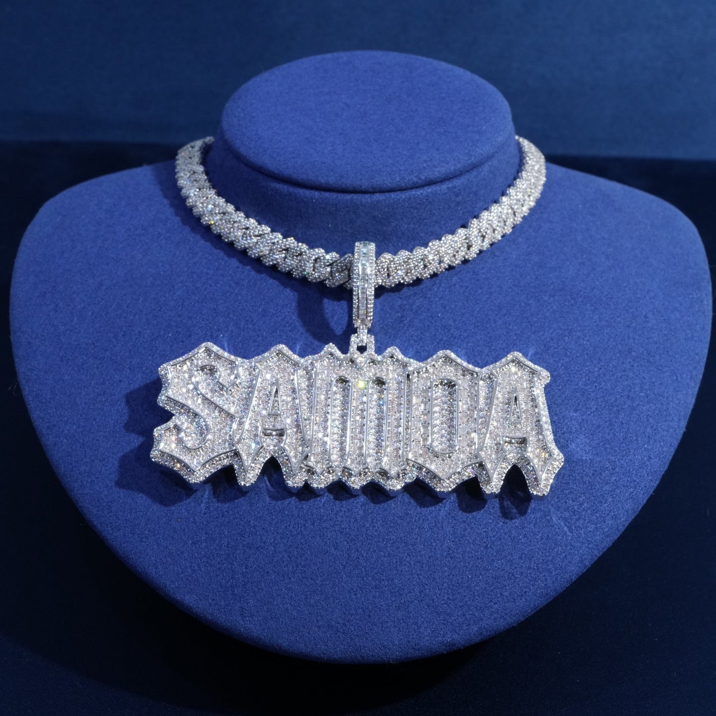 Custom S925 Baguette Moissanite Letter Pendant