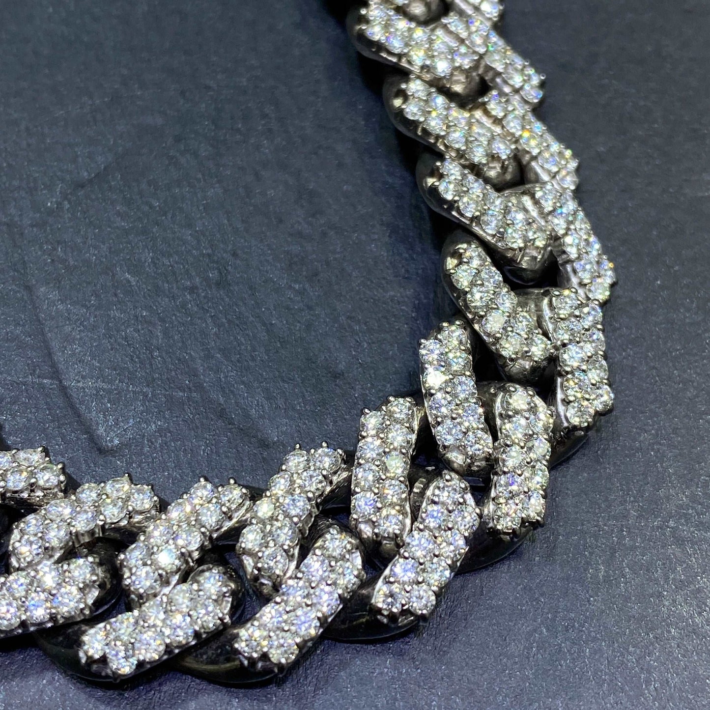 10k ICED MIAMI CUBAN LINK 24cts.t.w. VS1 Diamonds | White Gold | "Iced Bust Down" Chain