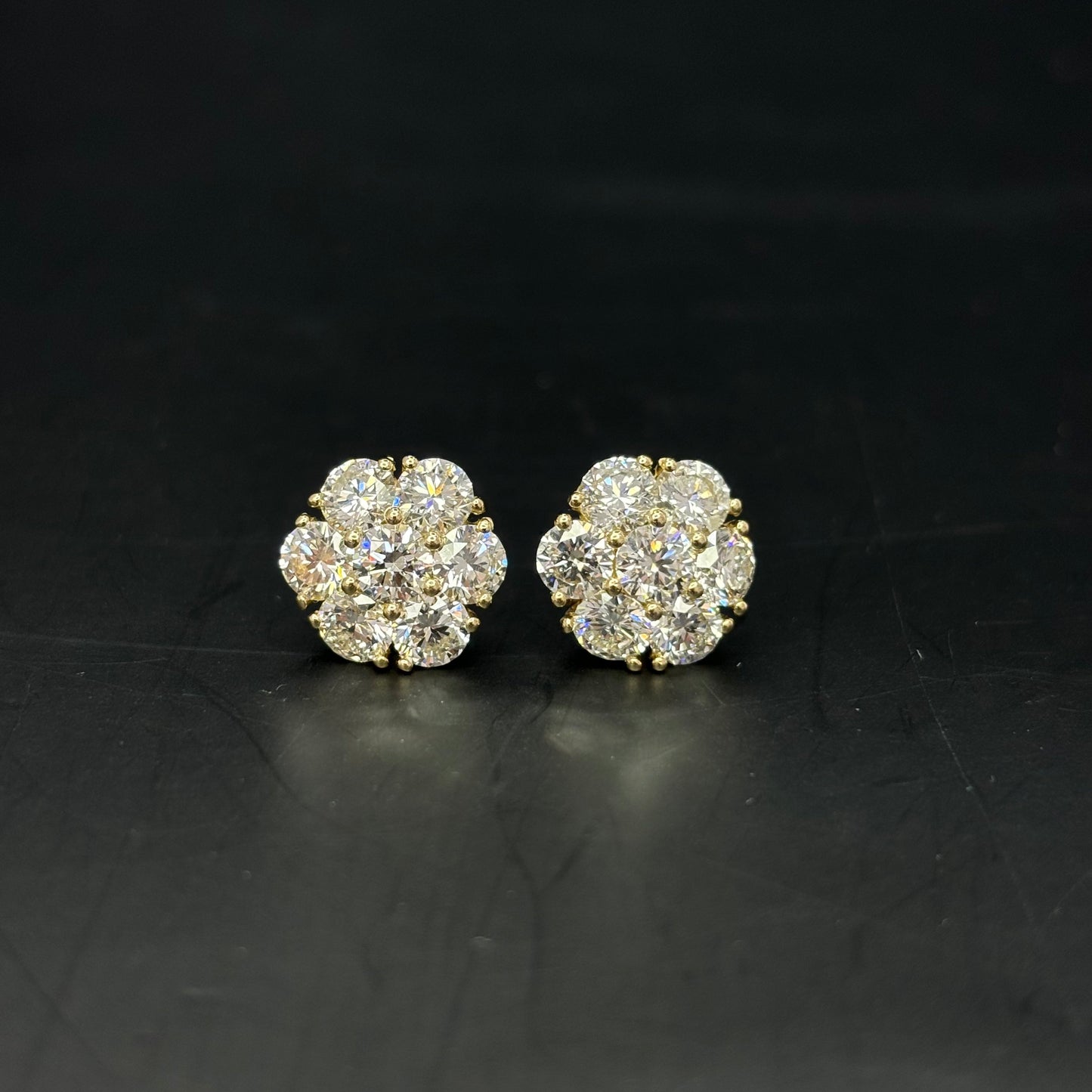 Iced Out Lab Earrings VS1 Flower