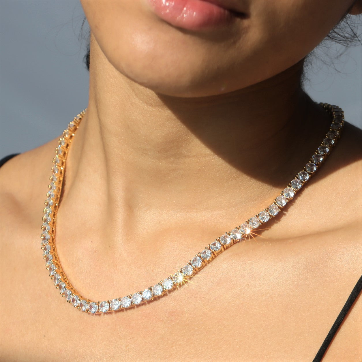 5mm Round Cut Diamond Tennis Chain-50% OFF Moissanite Chains