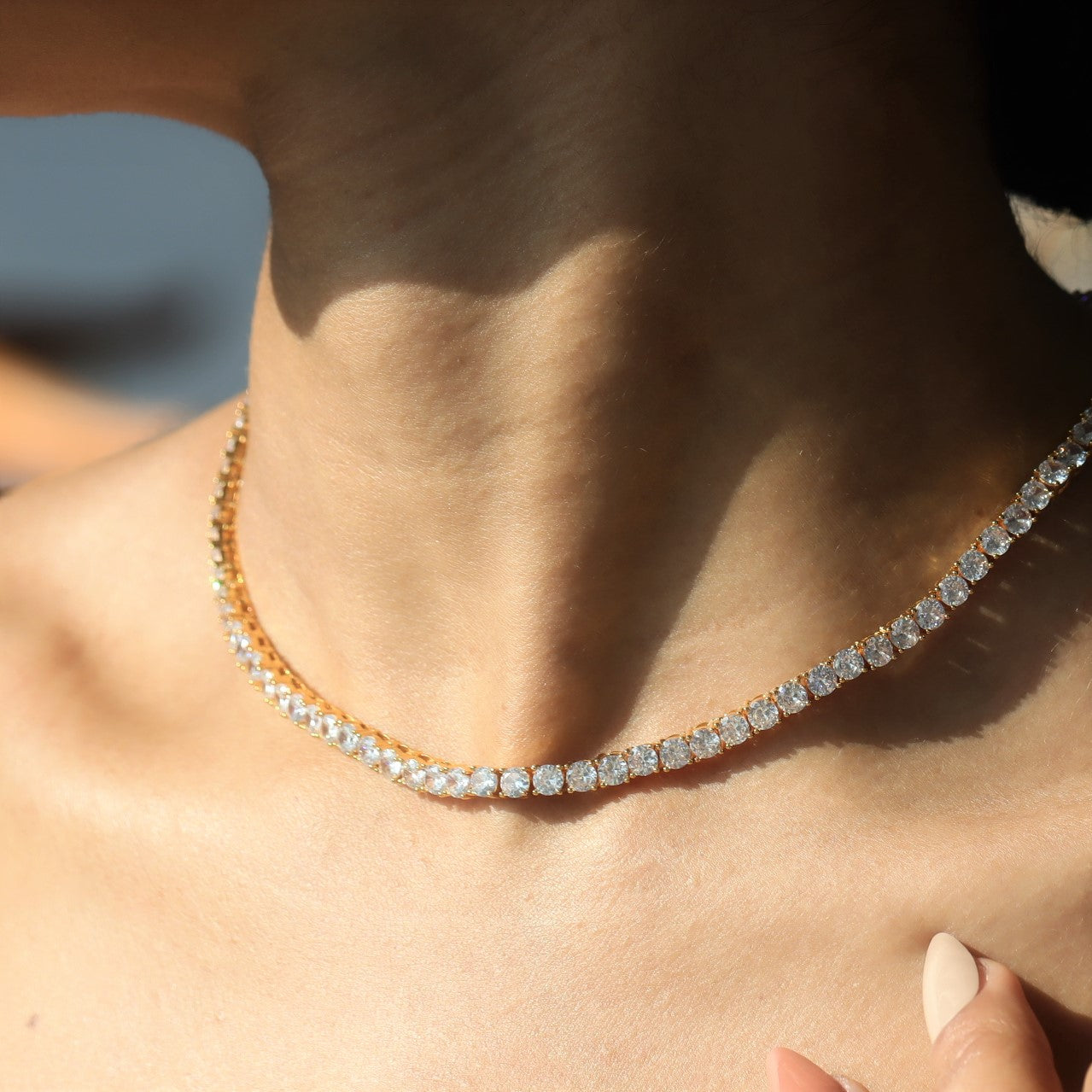 4mm Tennis Chain with Round Cut Diamond-Moissanite 50% OFF