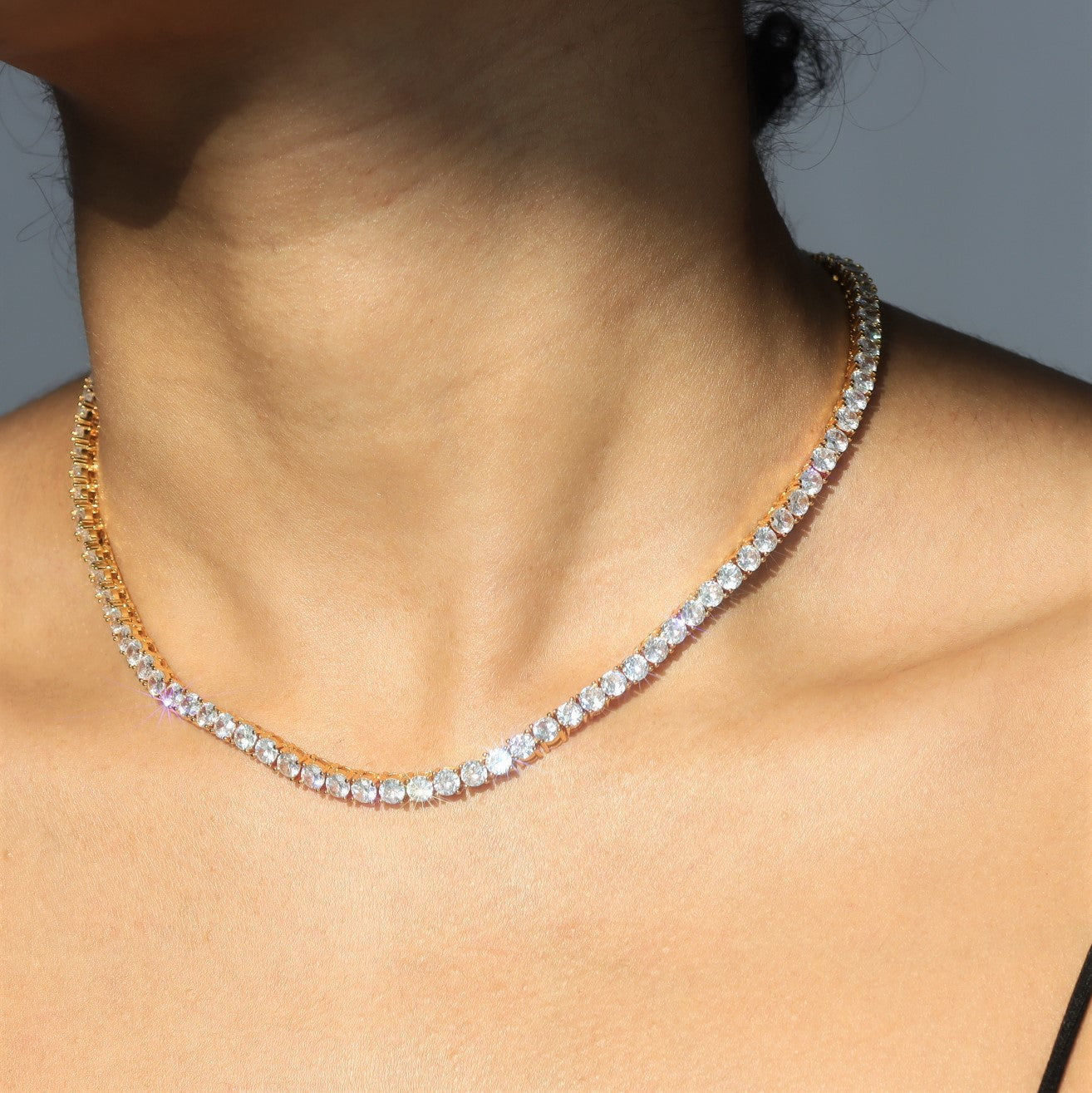 4mm Tennis Chain with Round Cut Diamond-Moissanite 50% OFF