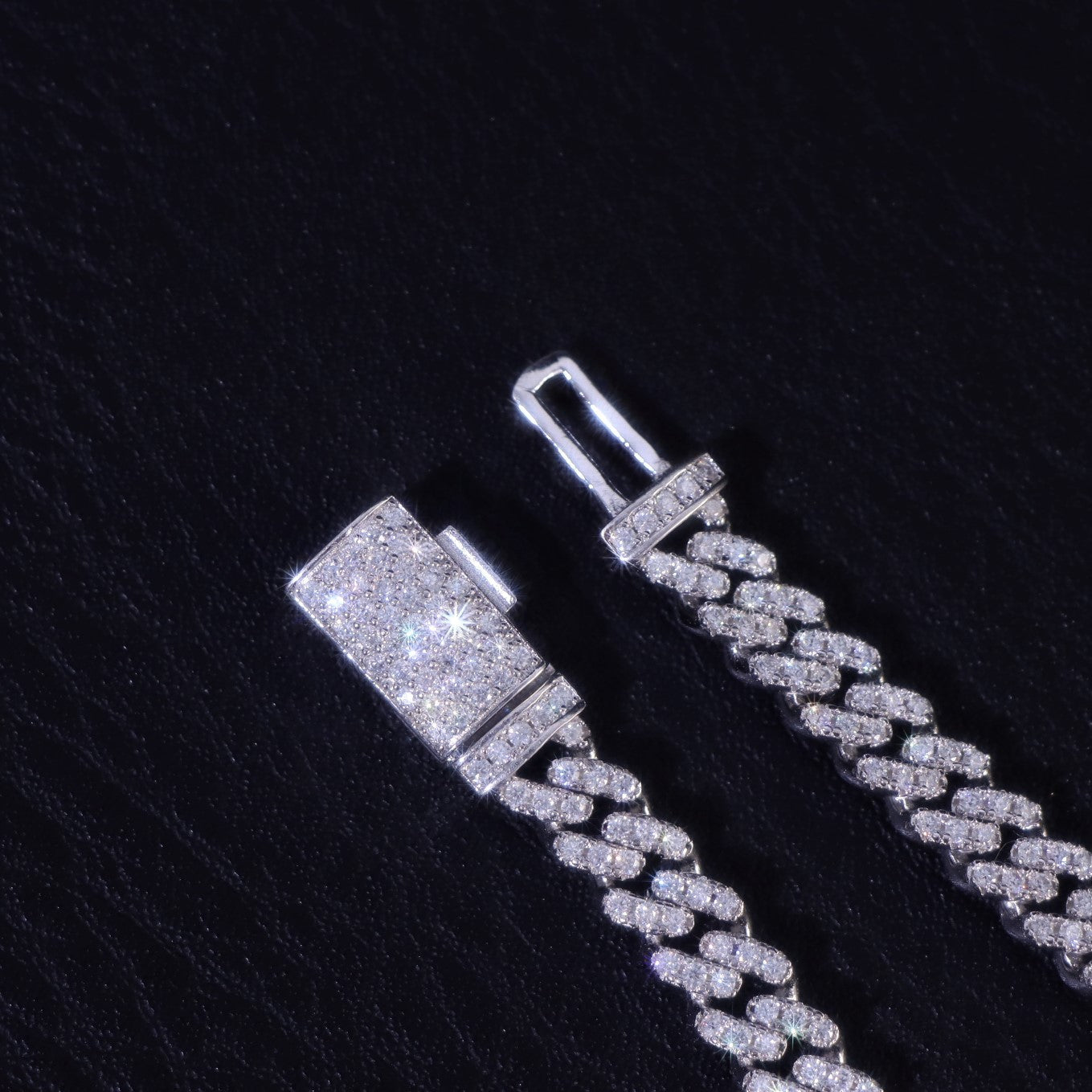 6mm Moissanite S925 Cuban Bracelet in White Gold