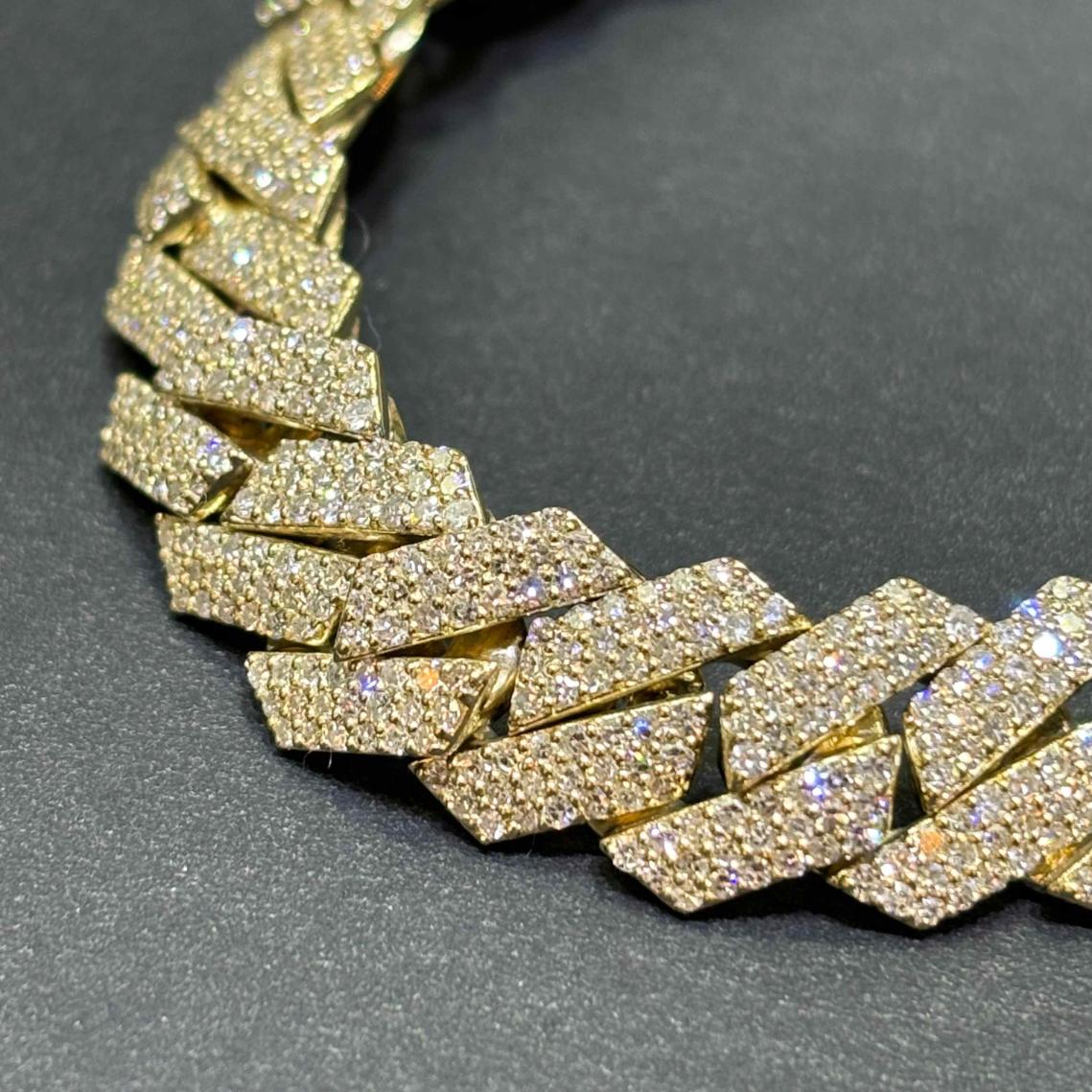 10k VVS-1 BUST DOWN CUBAN LINK BRACELET REAL CVD DIAMONDS