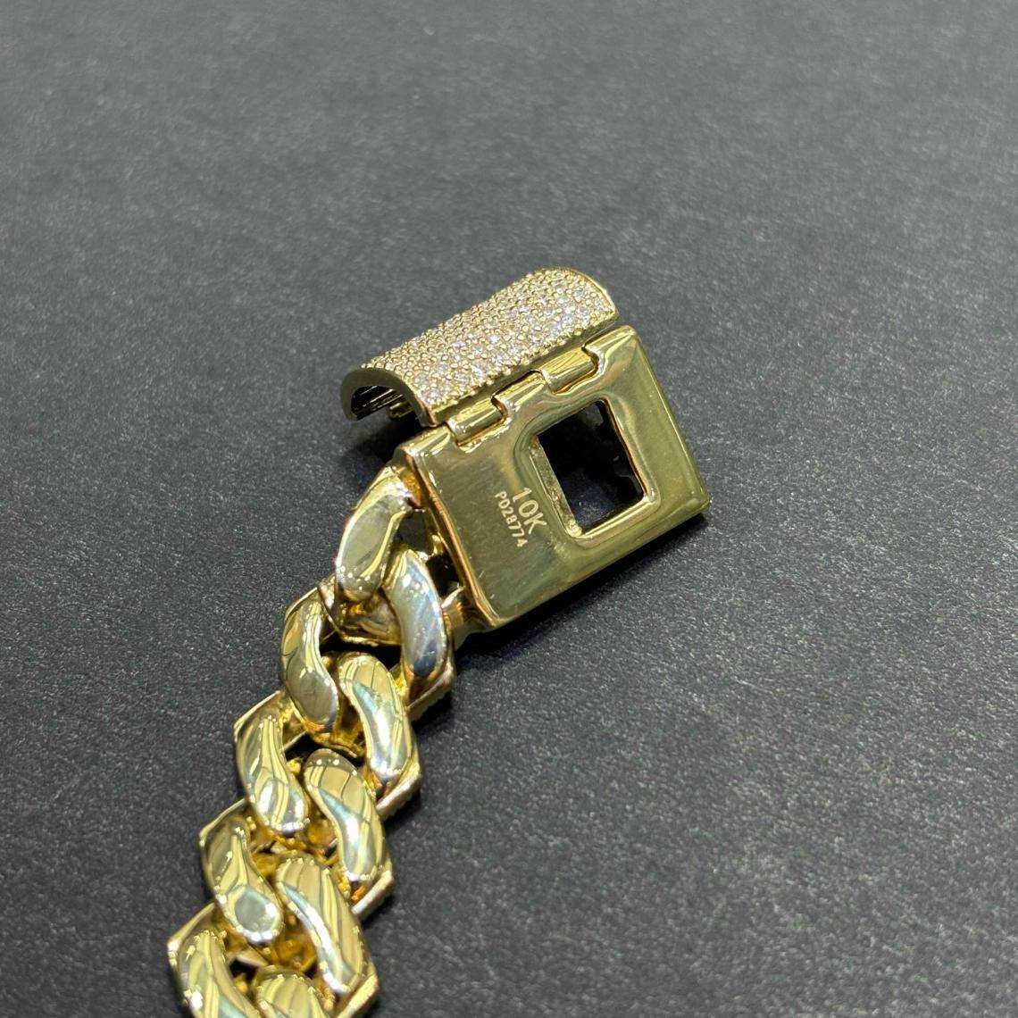 10k VVS-1 BUST DOWN CUBAN LINK BRACELET REAL CVD DIAMONDS
