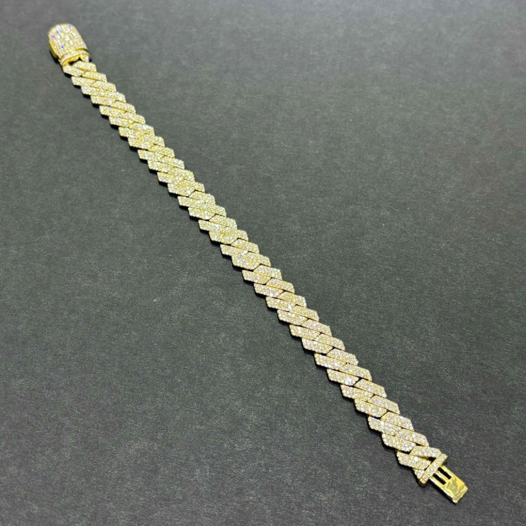 10k VVS-1 BUST DOWN CUBAN LINK BRACELET REAL CVD DIAMONDS