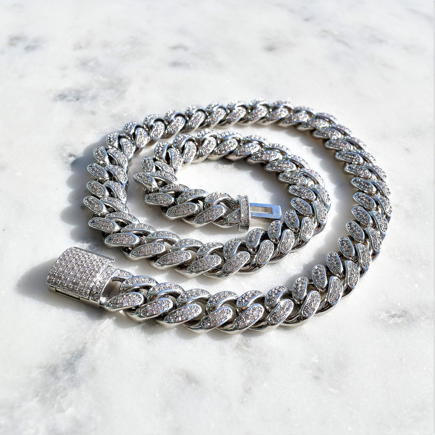 12mm Diamond Cuban Bracelet