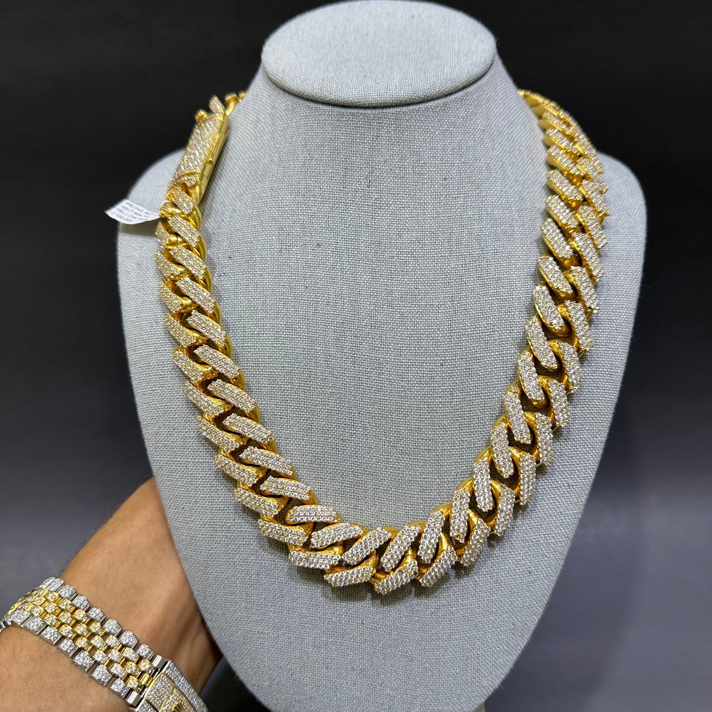 10k Two Tone VS1 Bust Down Cuban Link Chain