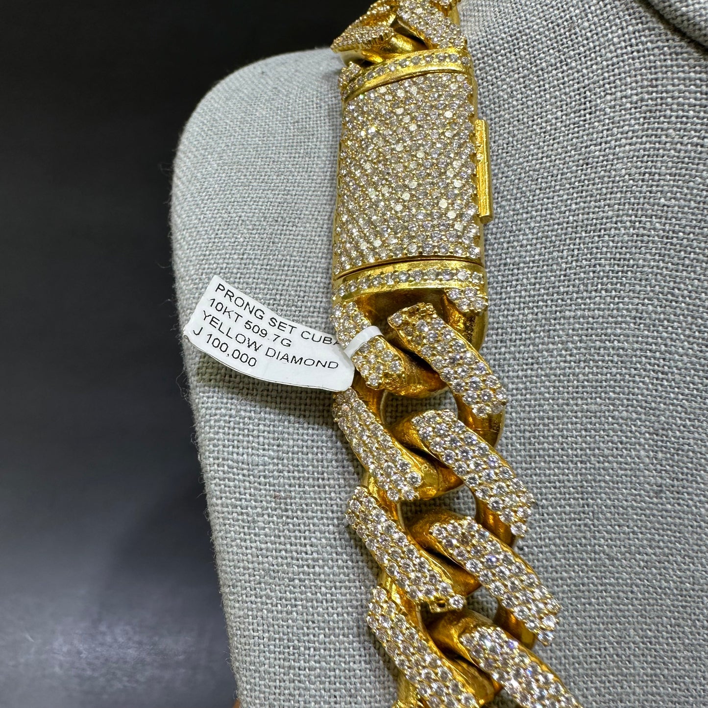 10k Two Tone VS1 Bust Down Cuban Link Chain