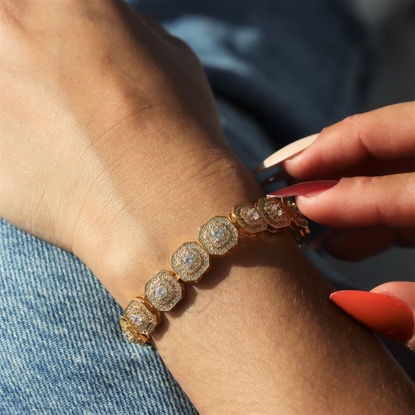 10mm Clustered Tennis Bracelet