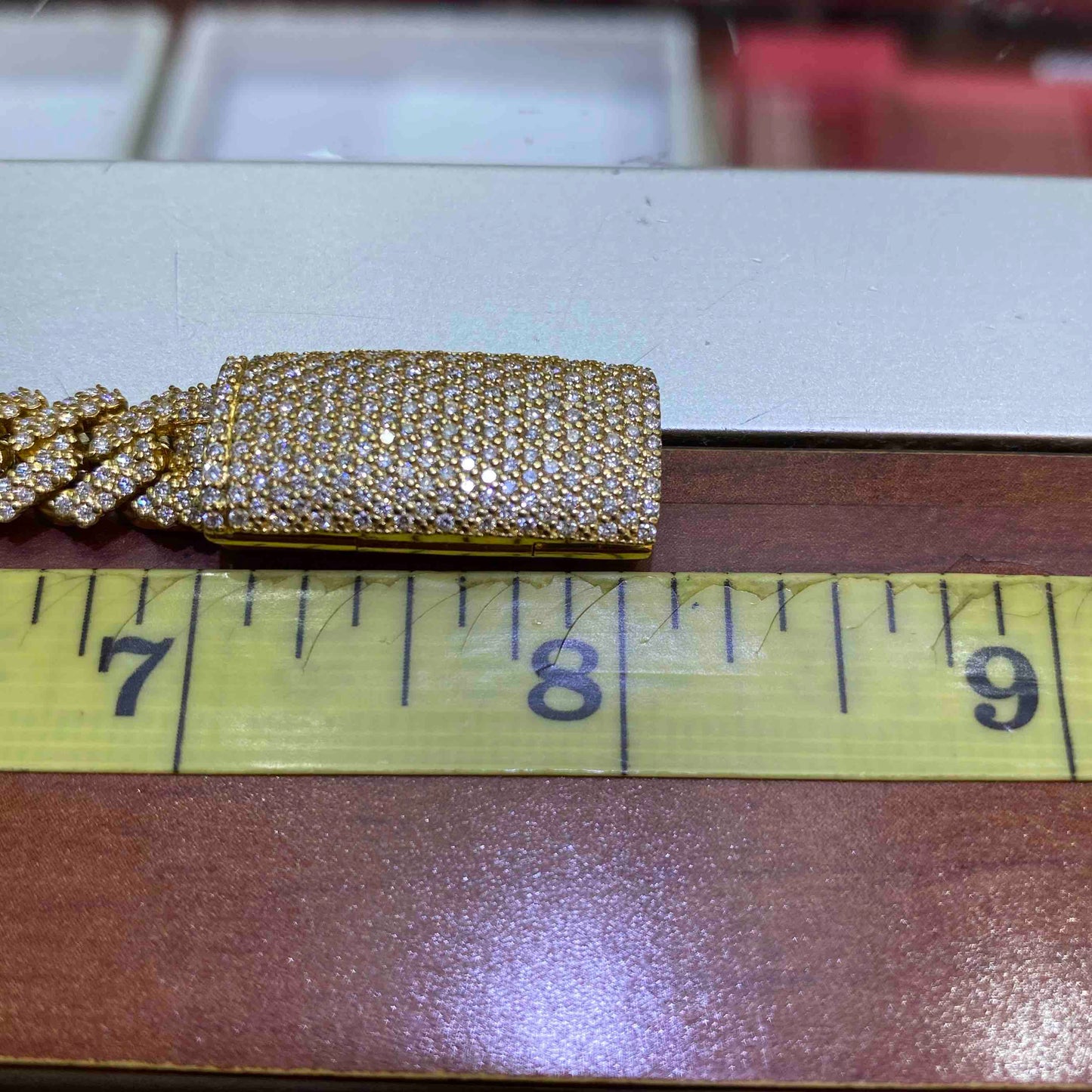 10k Iced Out Cuban Link Bracelet | REAL CVD VVS | Yellow Gold
