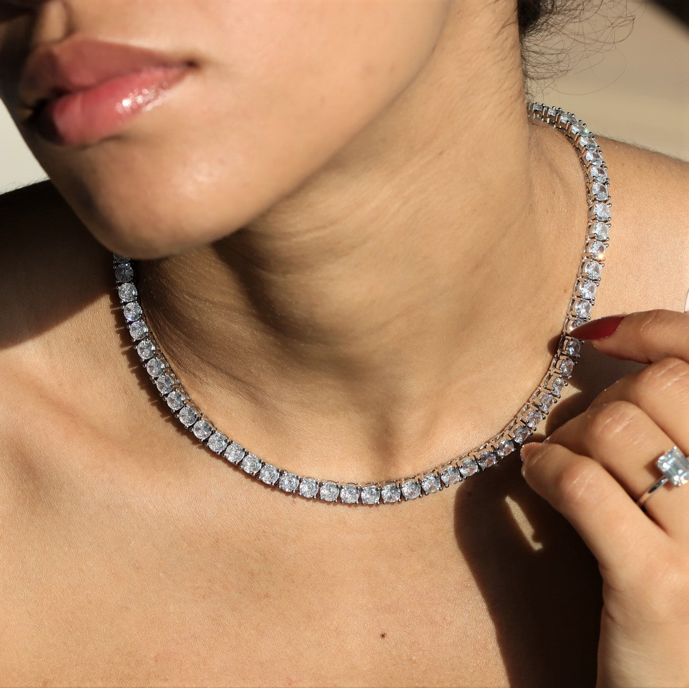 5mm Round Cut Diamond Tennis Chain-50% OFF Moissanite Chains
