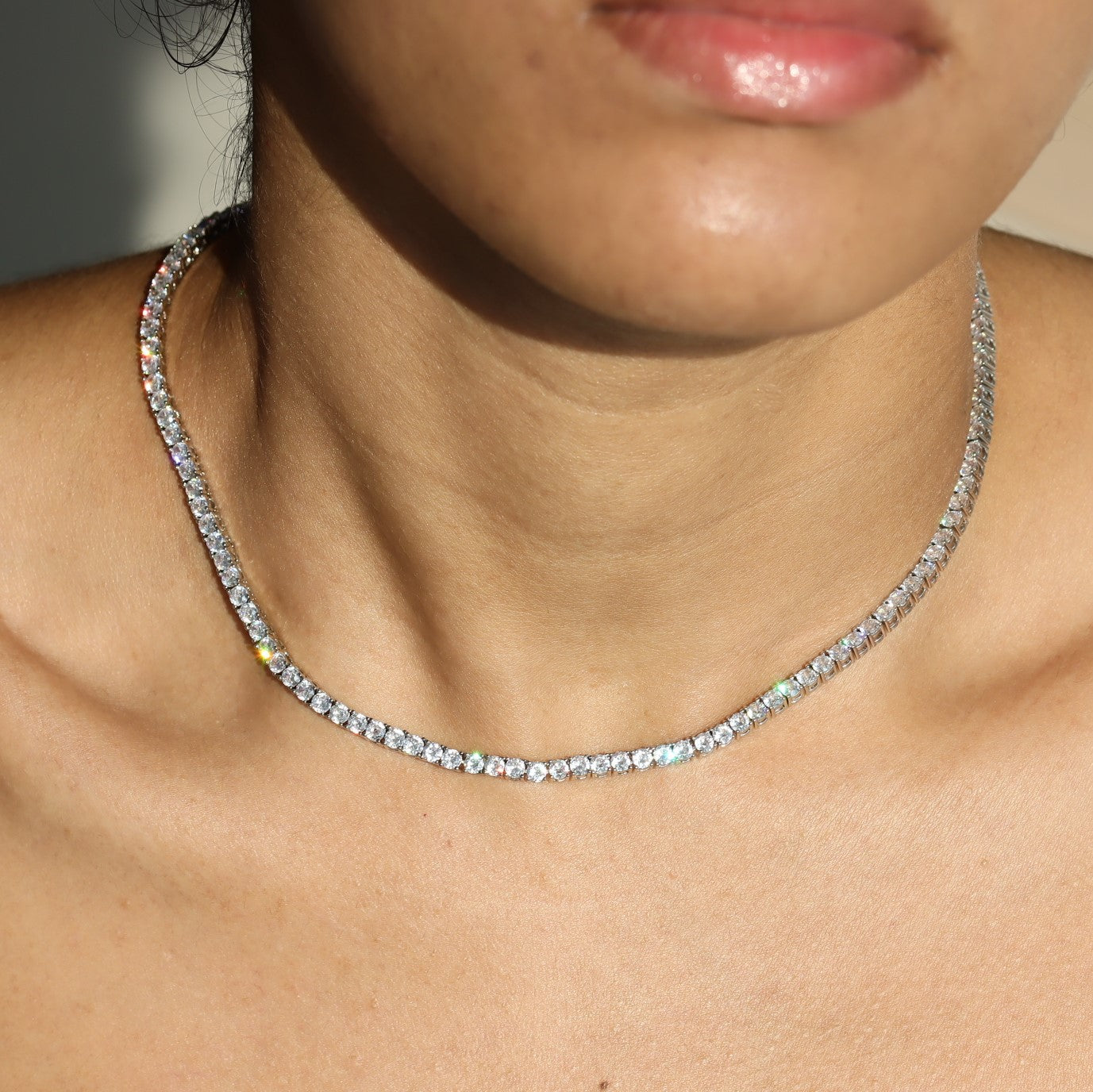 3mm Round Cut Diamond Tennis Chain-Moissanite 50% OFF