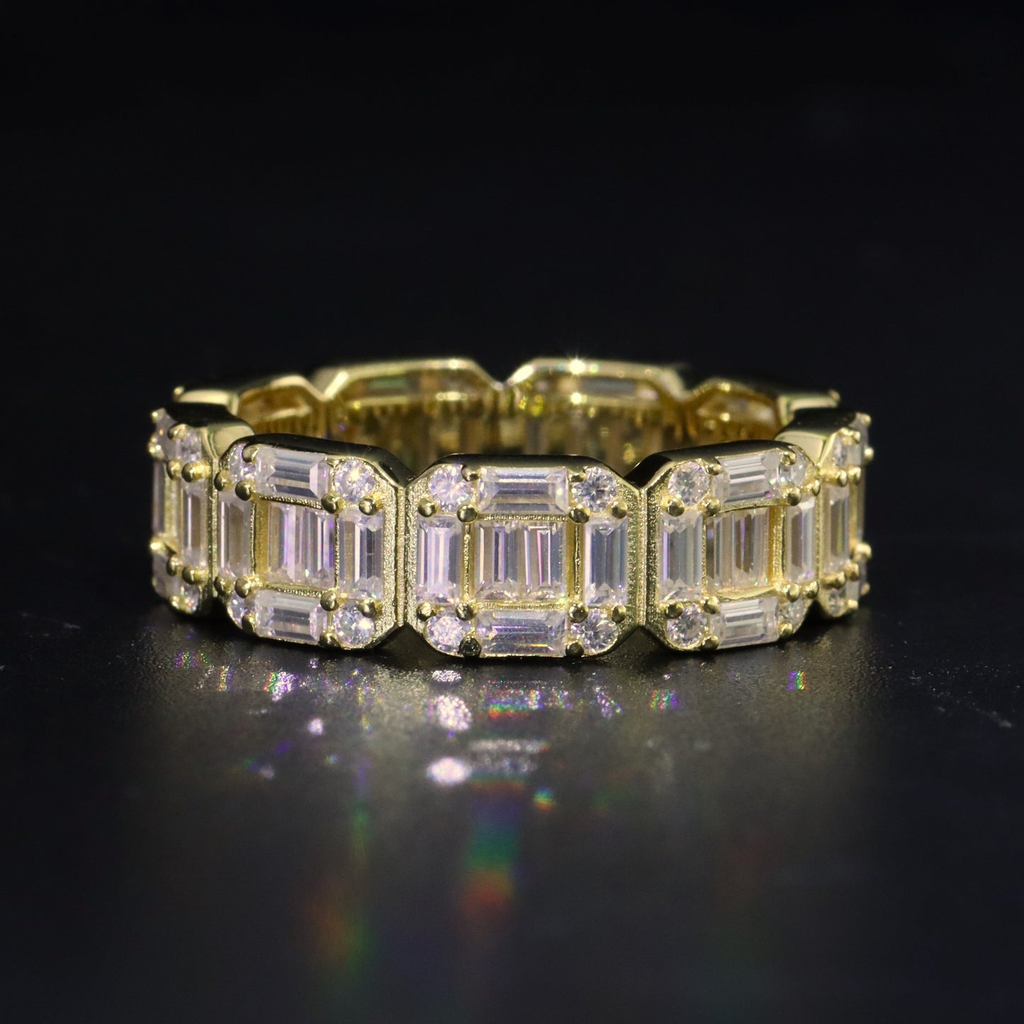 Moissanite Clustered Ring Band