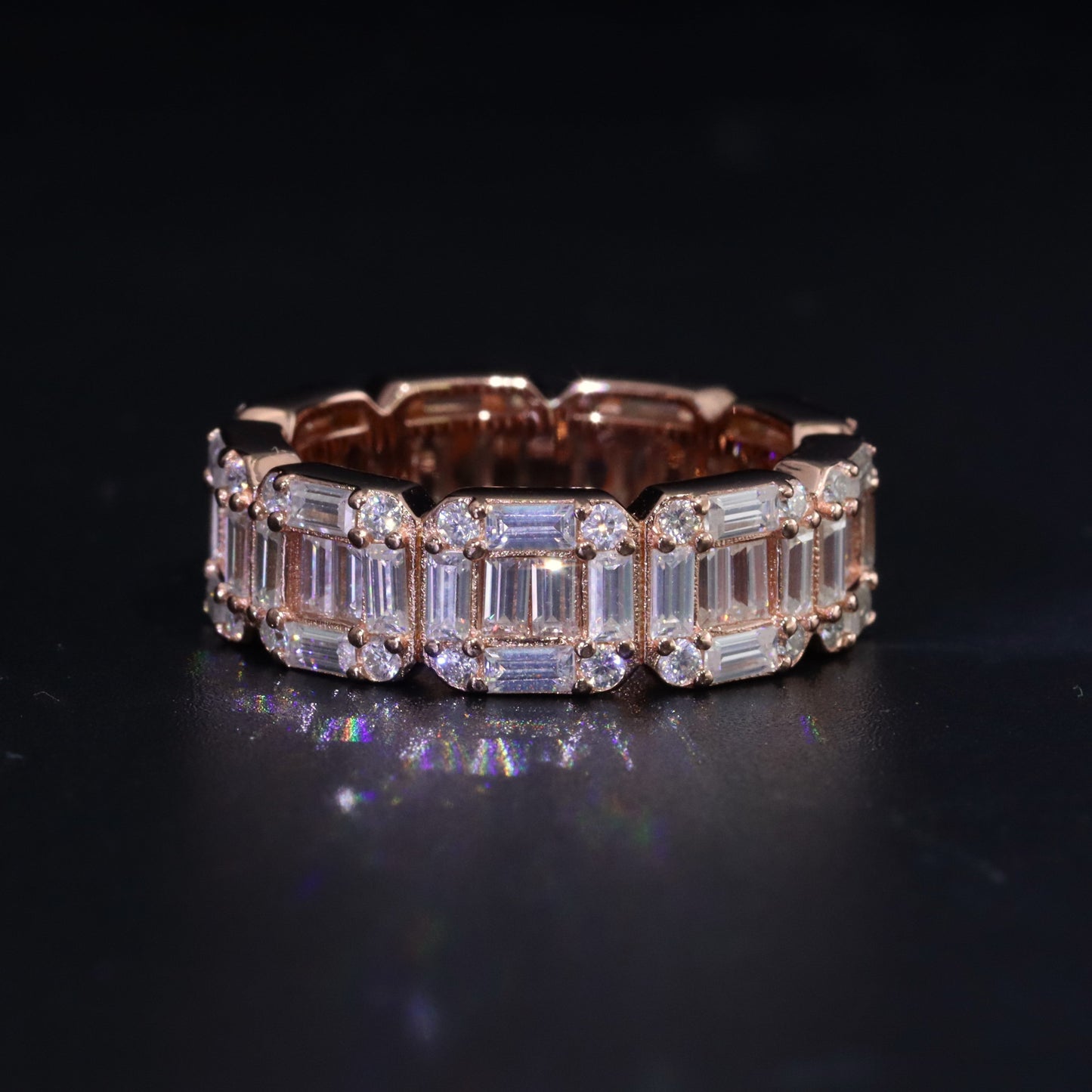 Moissanite Clustered Ring Band