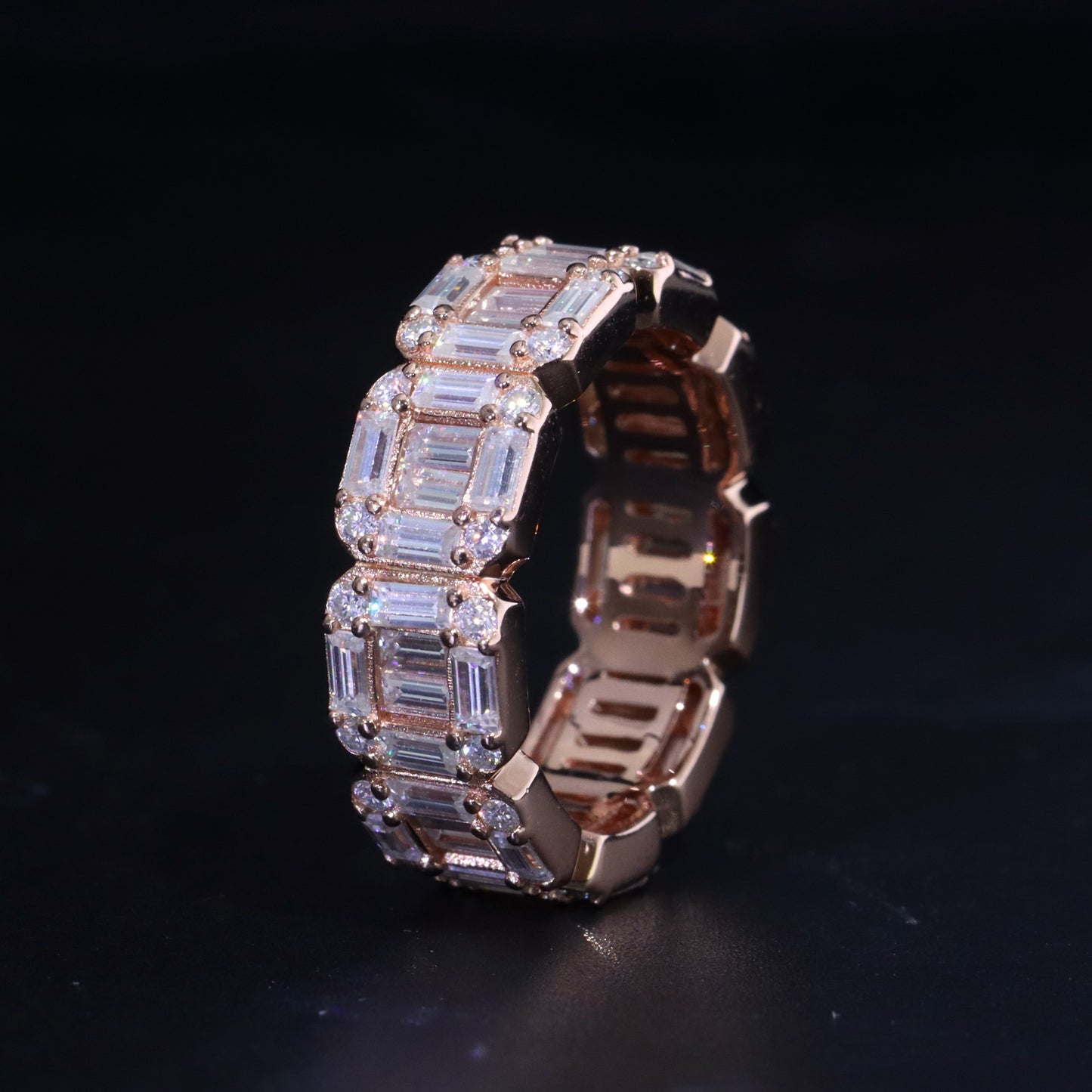 Moissanite Clustered Ring Band