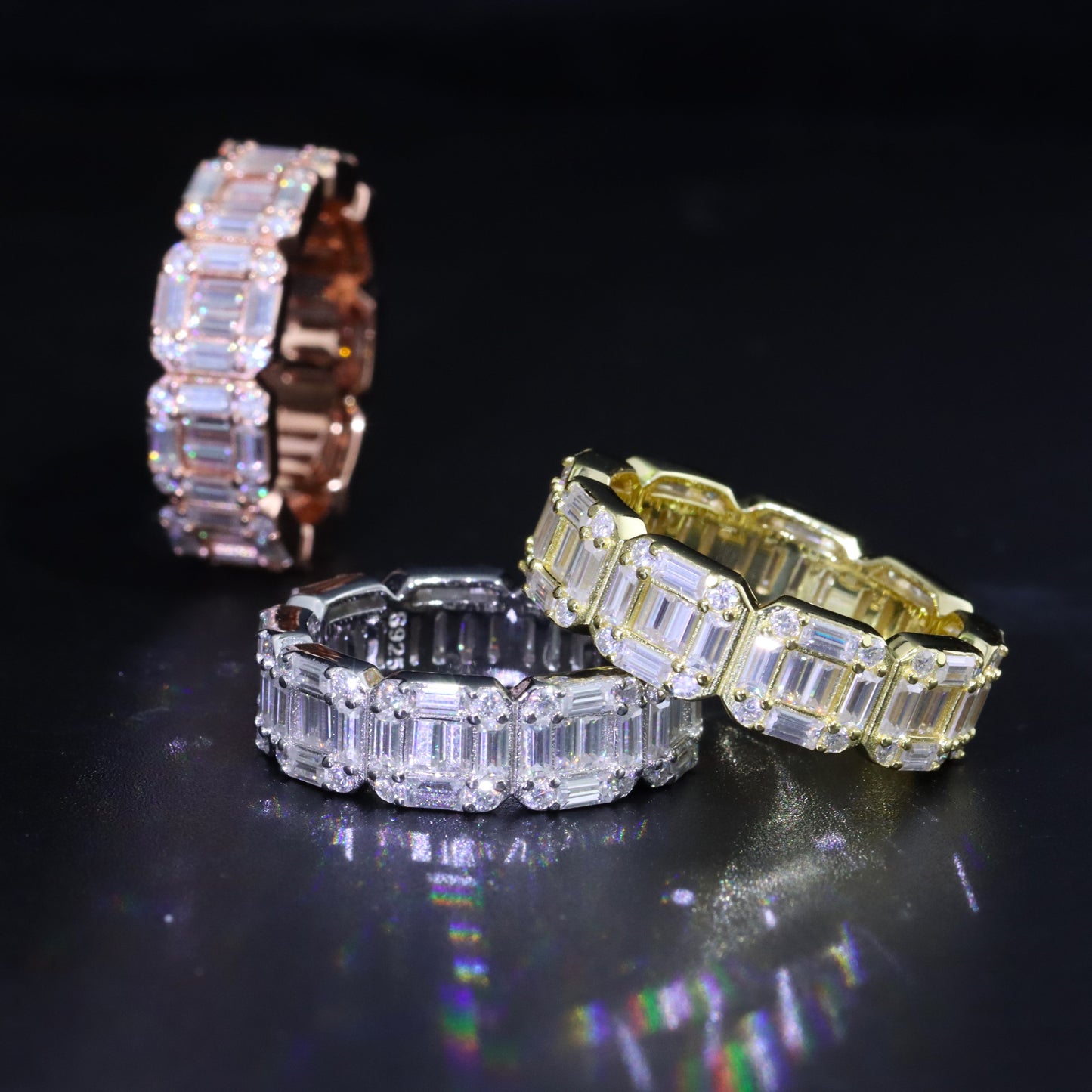 Moissanite Clustered Ring Band