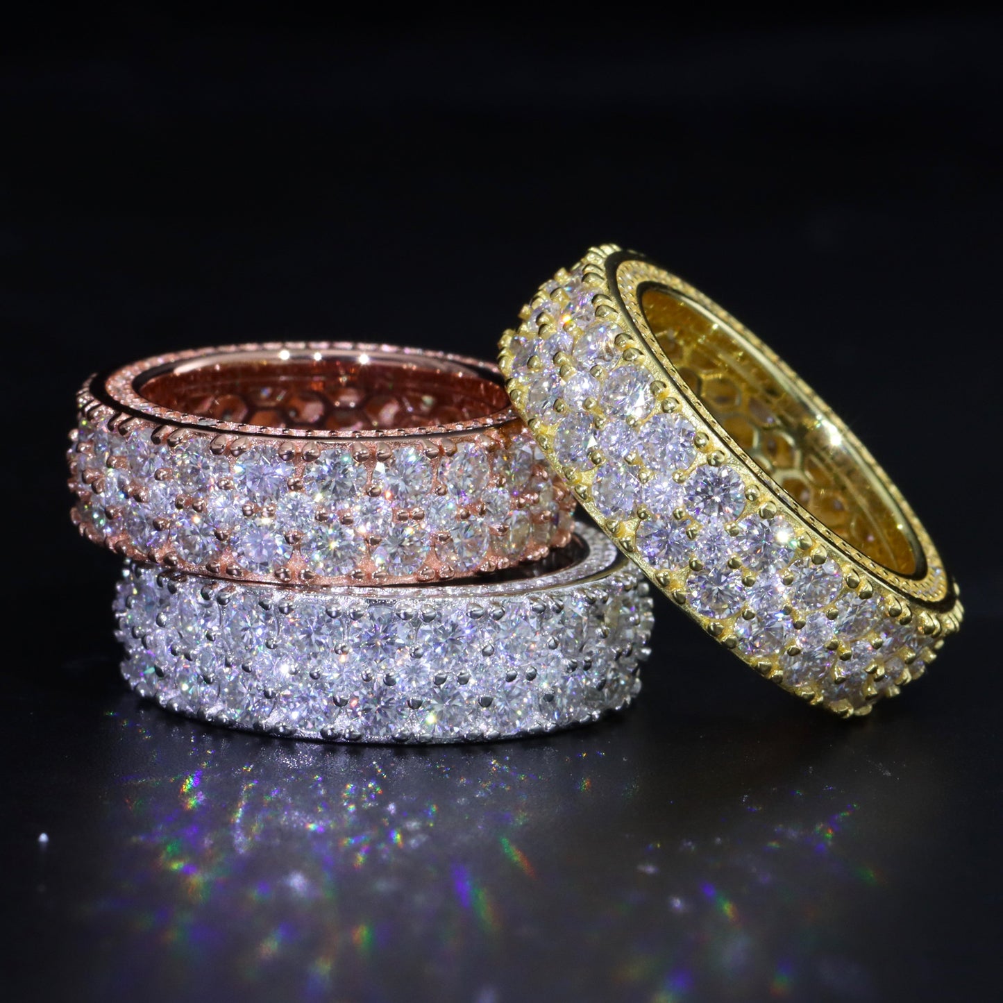 3 Layers Moissanite Ring Band
