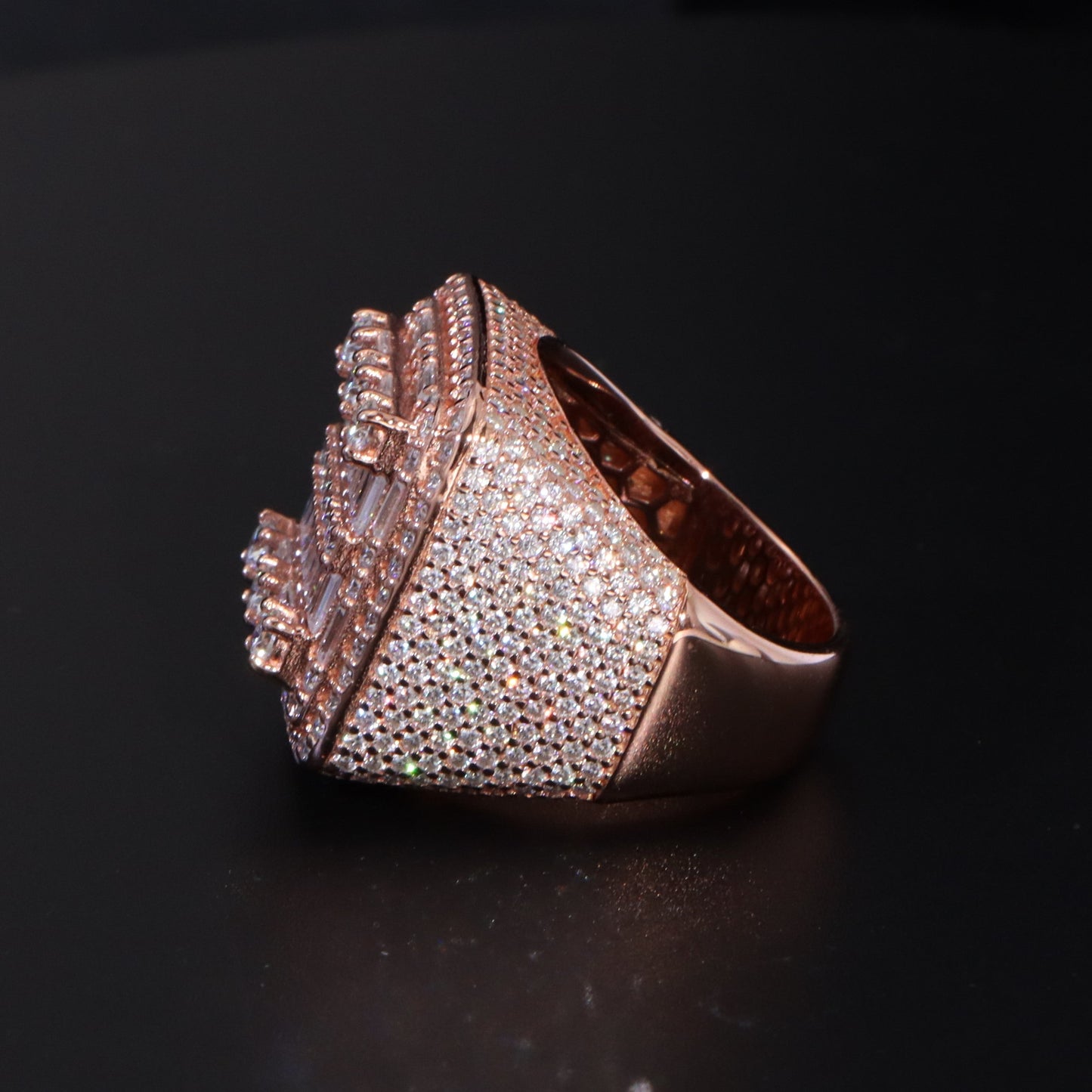 Moissanite Baguette Signet Ring