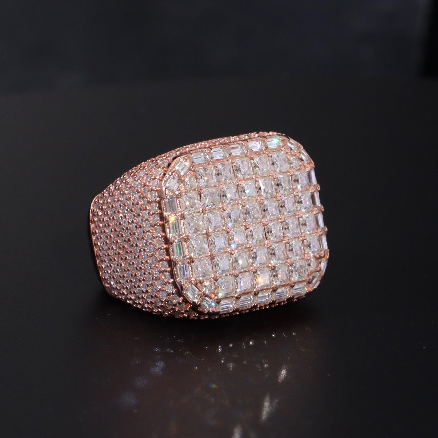 Luxe Diamond Moissanite Signet Ring