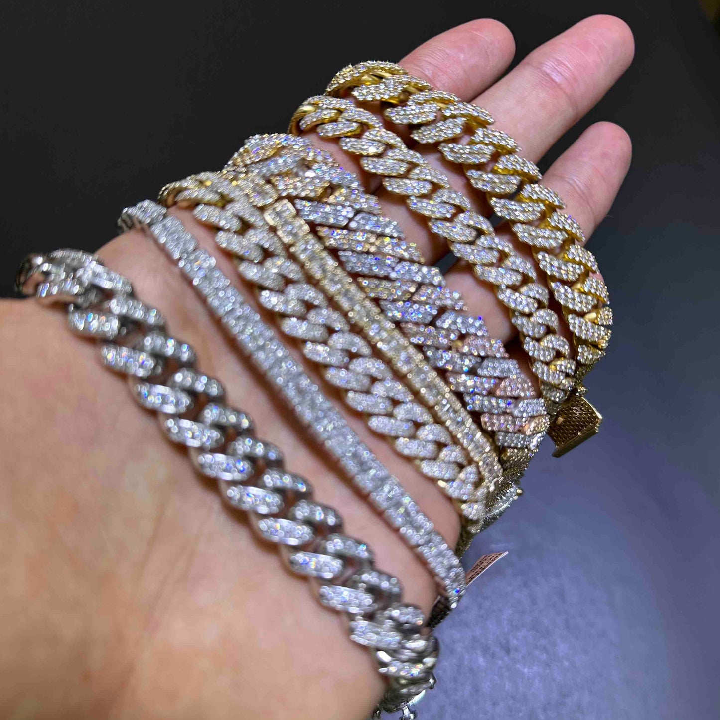 Diamond 14k Baguette Bracelet Iced Out 17 Grams Natural π