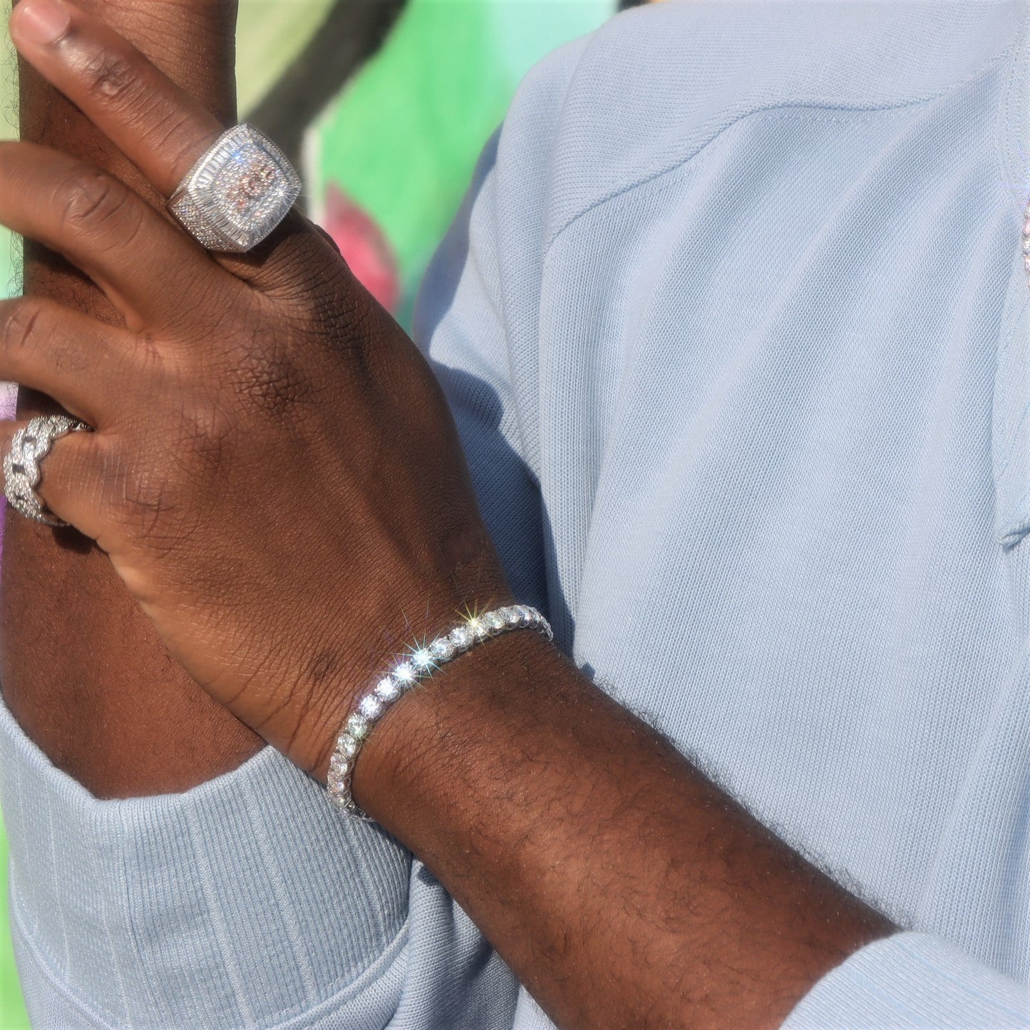 5mm Round Cut Diamond Tennis Bracelet-Moissanite 50% OFF