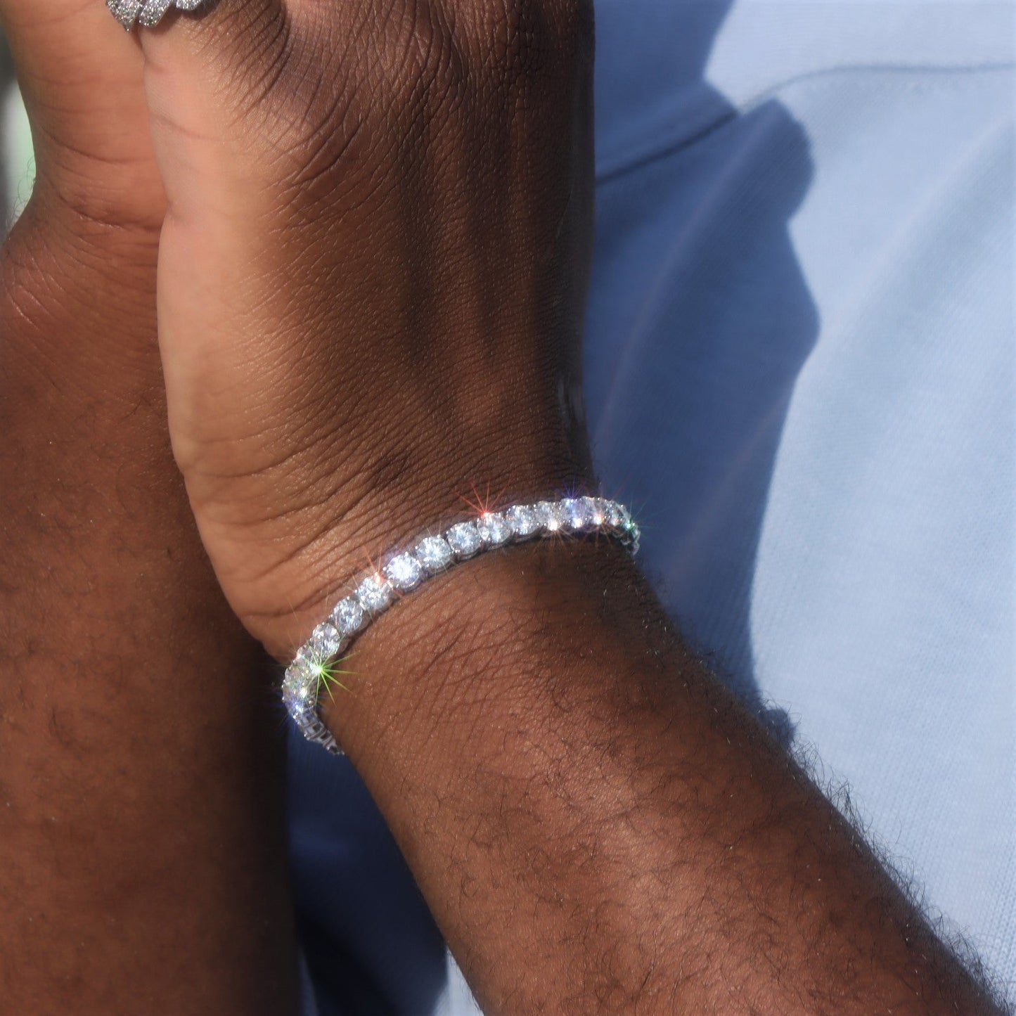 5mm Round Cut Diamond Tennis Bracelet-Moissanite 50% OFF