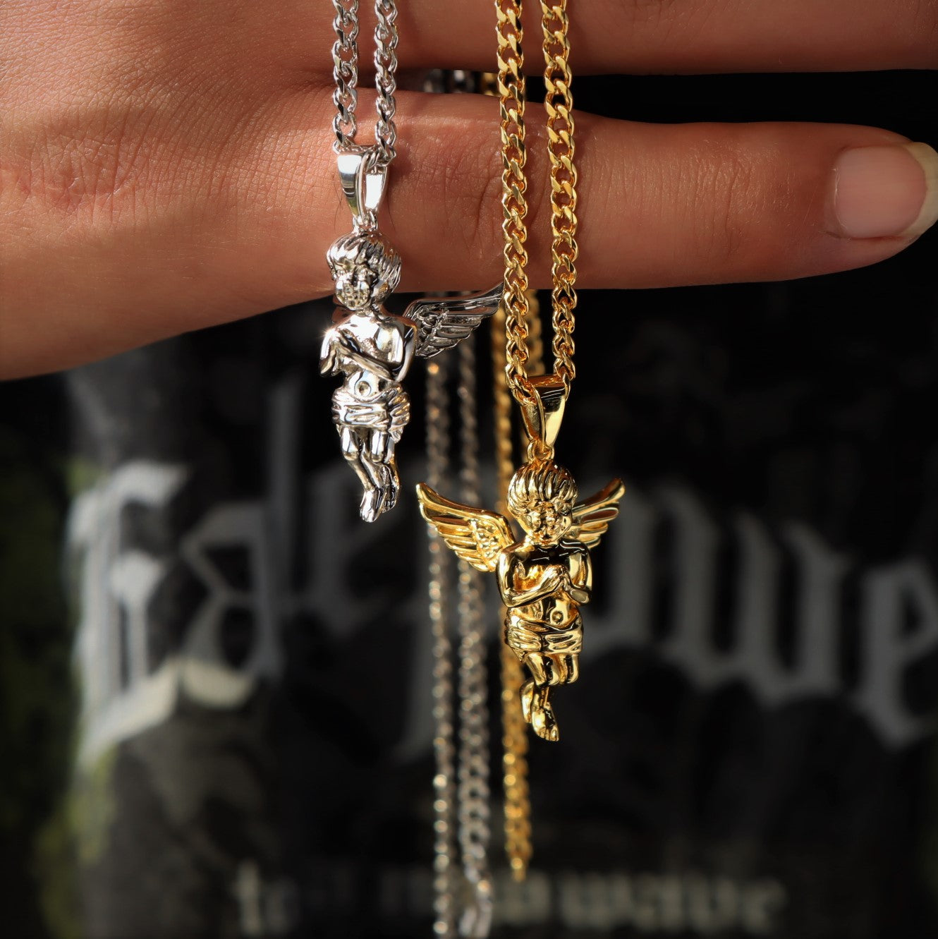 Micro Angel Pendant in Sterling Silver