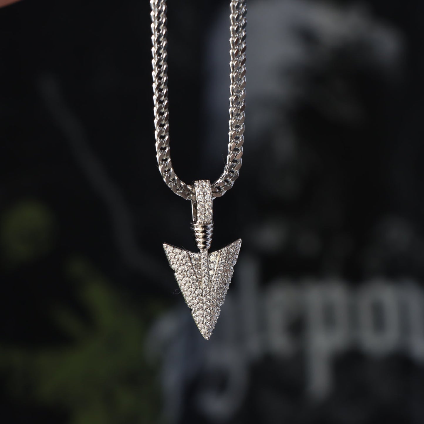 Moissanite Arrowhead Pendant in Vermeil