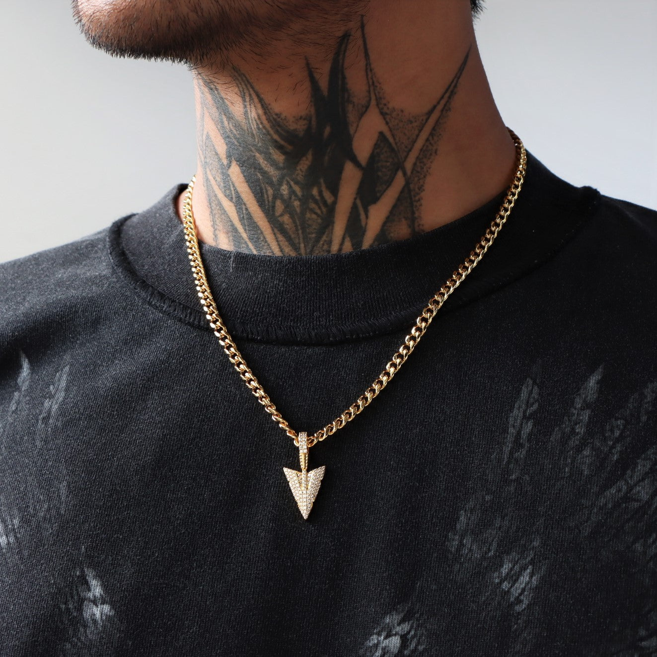 Moissanite Arrowhead Pendant in Vermeil