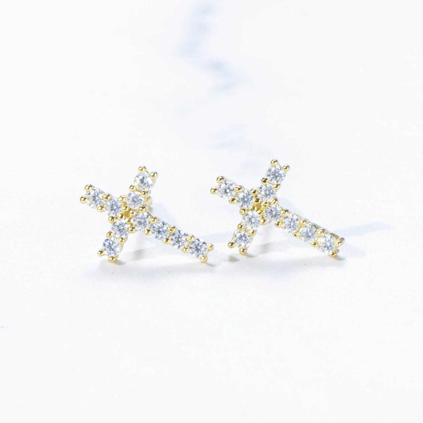 Moissanite S925 Cross Stud Earrings