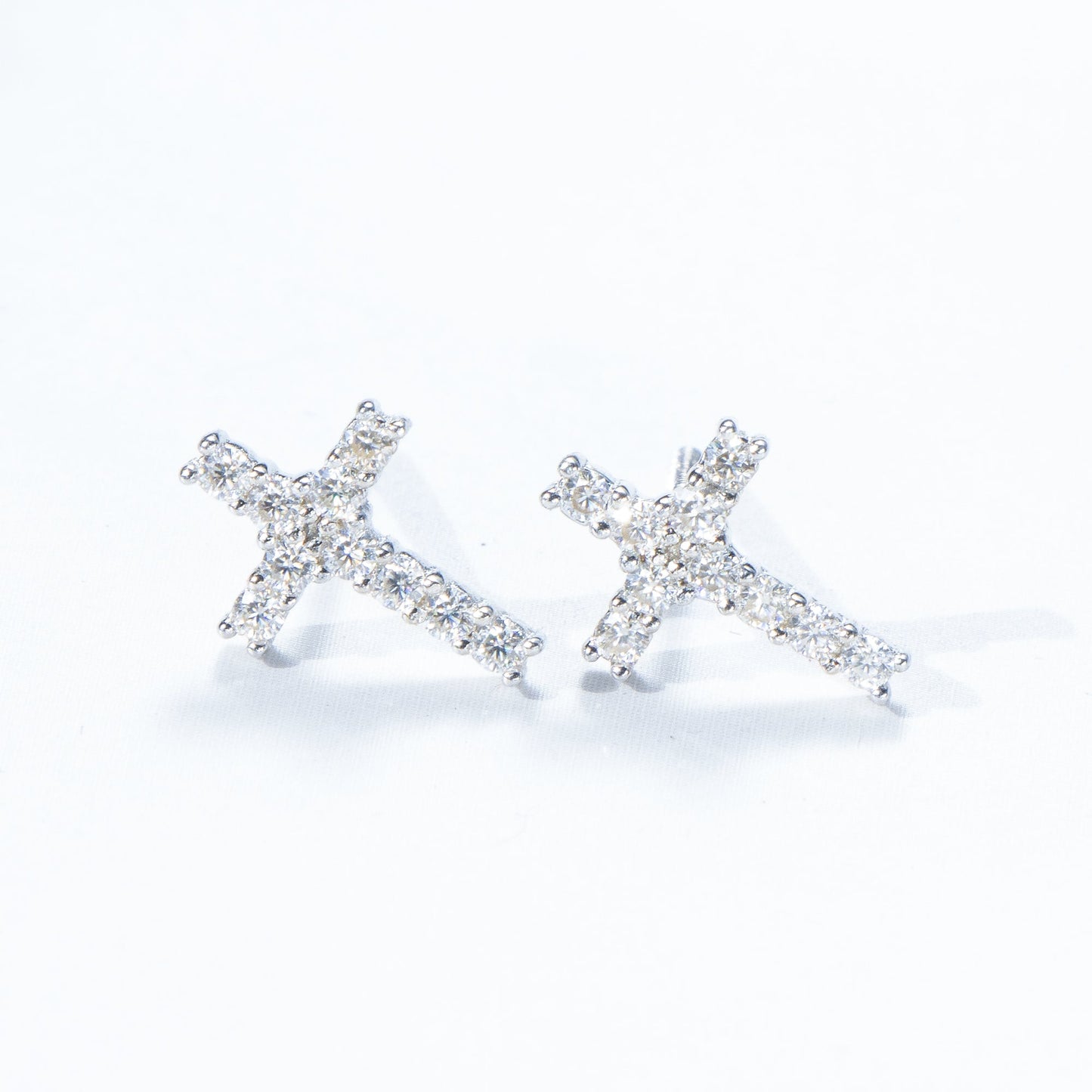 Moissanite S925 Cross Stud Earrings