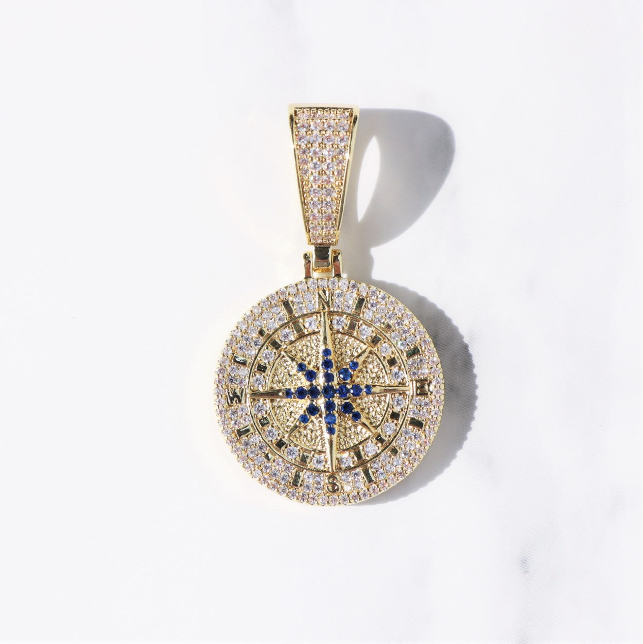 Iced Compass Pendant