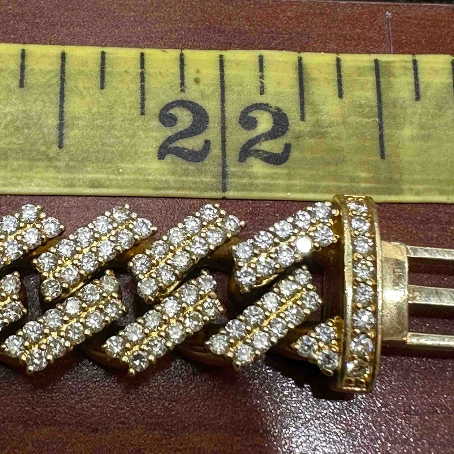 10k Yellow Gold BUST DOWN Iced Out Cuban Link w/ Prong